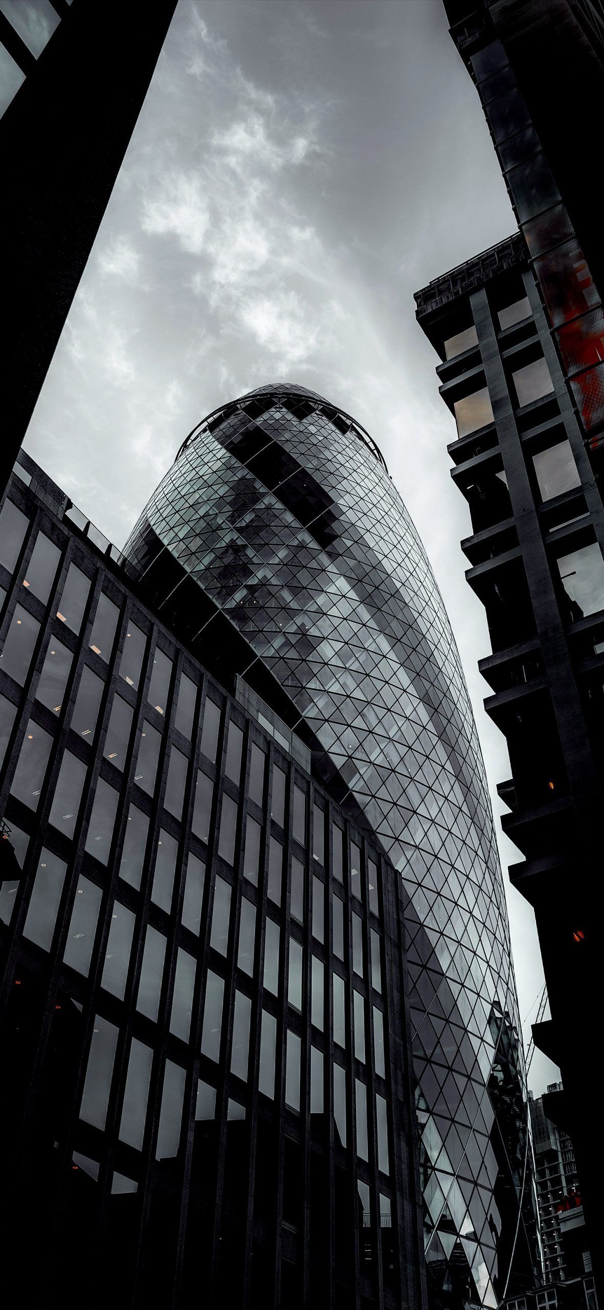 The Gherkin wallpaper, Lamp post nature, HD, London, 1190x2560 HD Phone