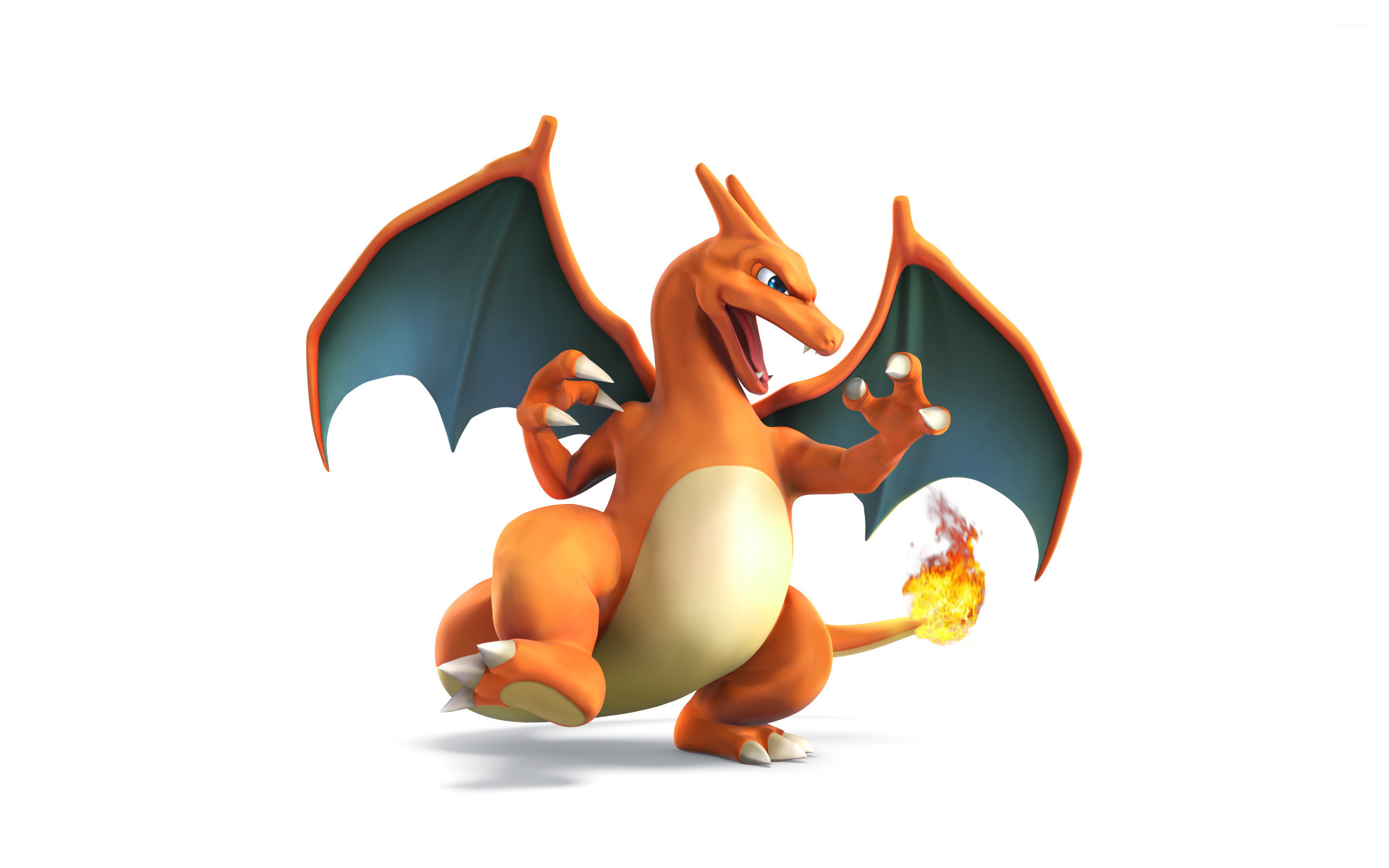 Charizard, Flaming tail, White background, HD Desktop wallpaper