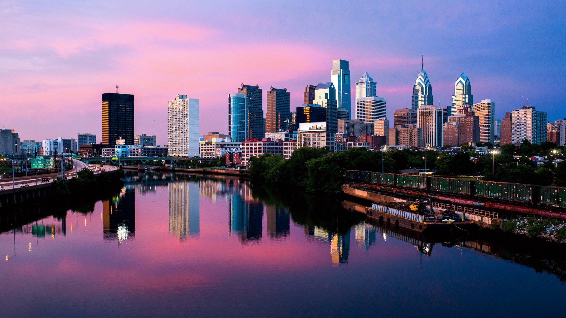 Philadelphia Skyline, Free download, 1920x1080 Full HD Desktop