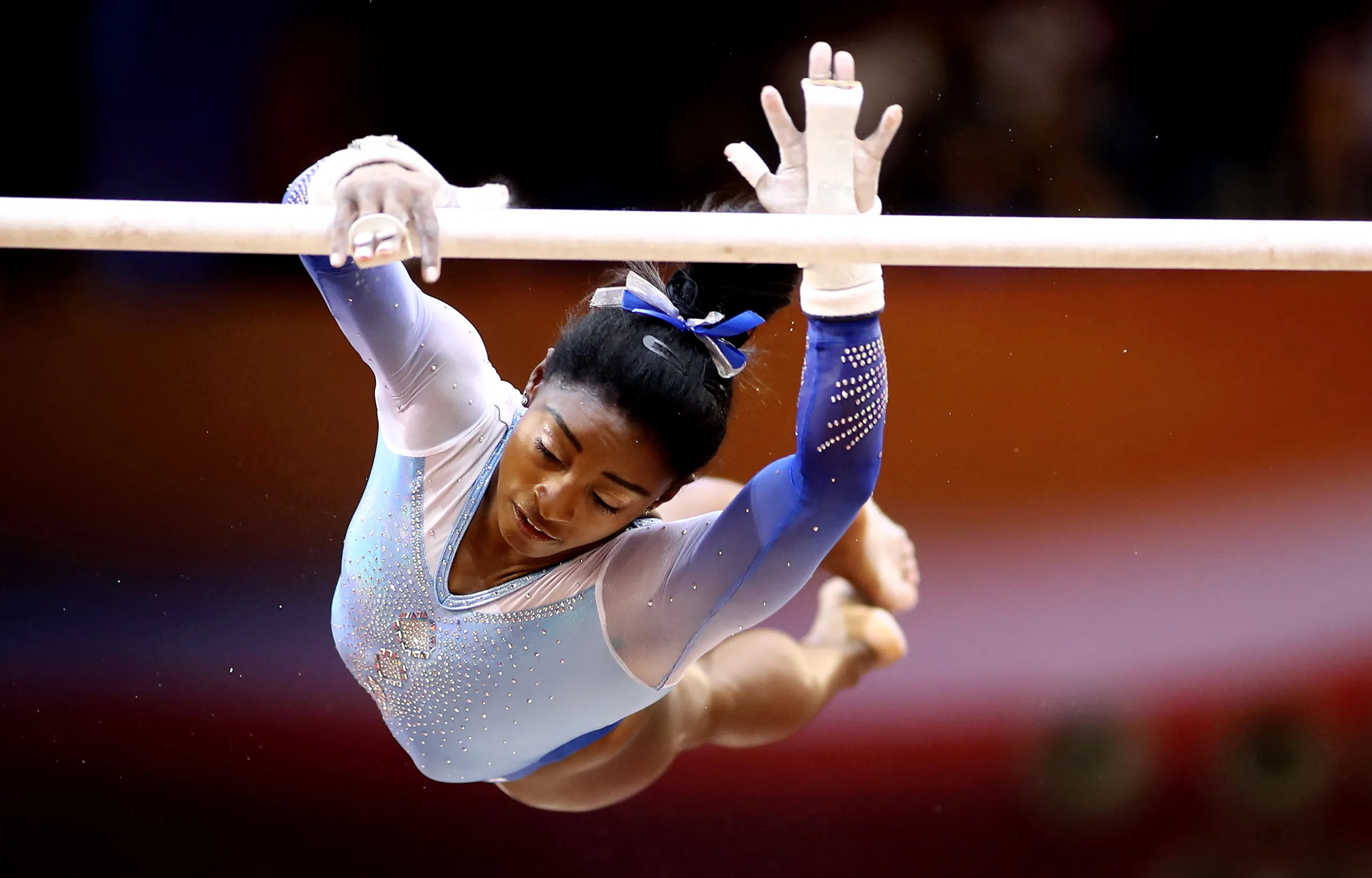 Simone Biles dominates, Gymnastics world championships, Athlete resilience, Sports determination, 2560x1640 HD Desktop