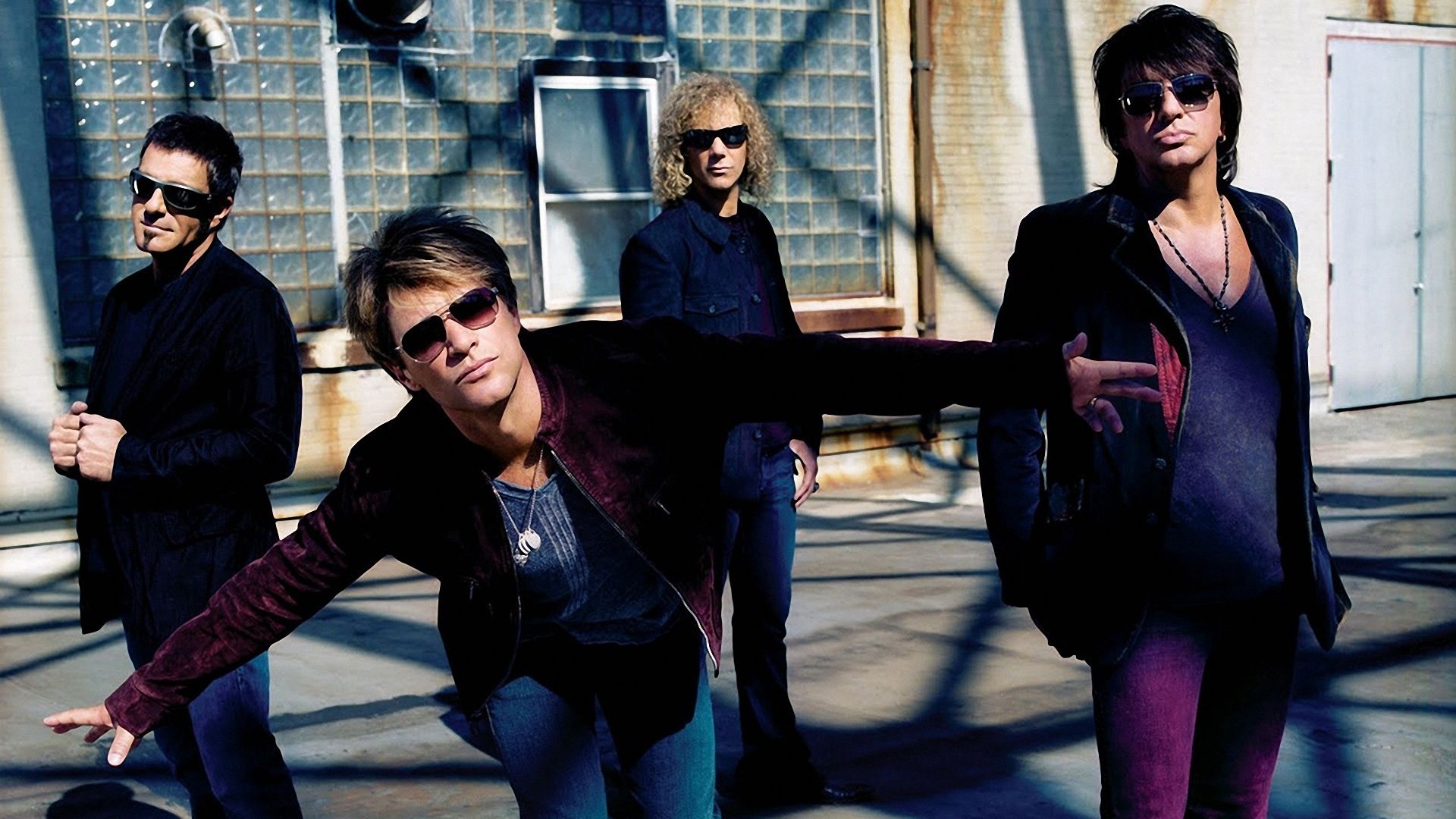 Bon Jovi band, Iconic rock music, Electrifying performances, Stage presence, 1920x1080 Full HD Desktop