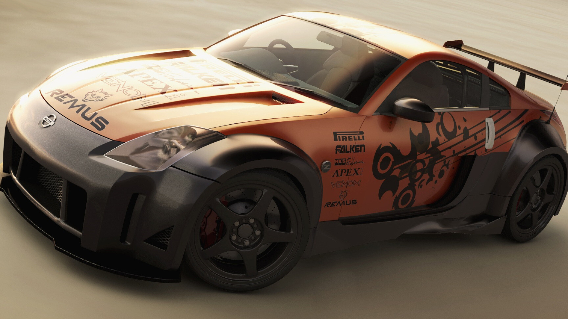 Tuned Nissan 350Z, Car wallpaper, Automotive art, Modified car design, 1920x1080 Full HD Desktop