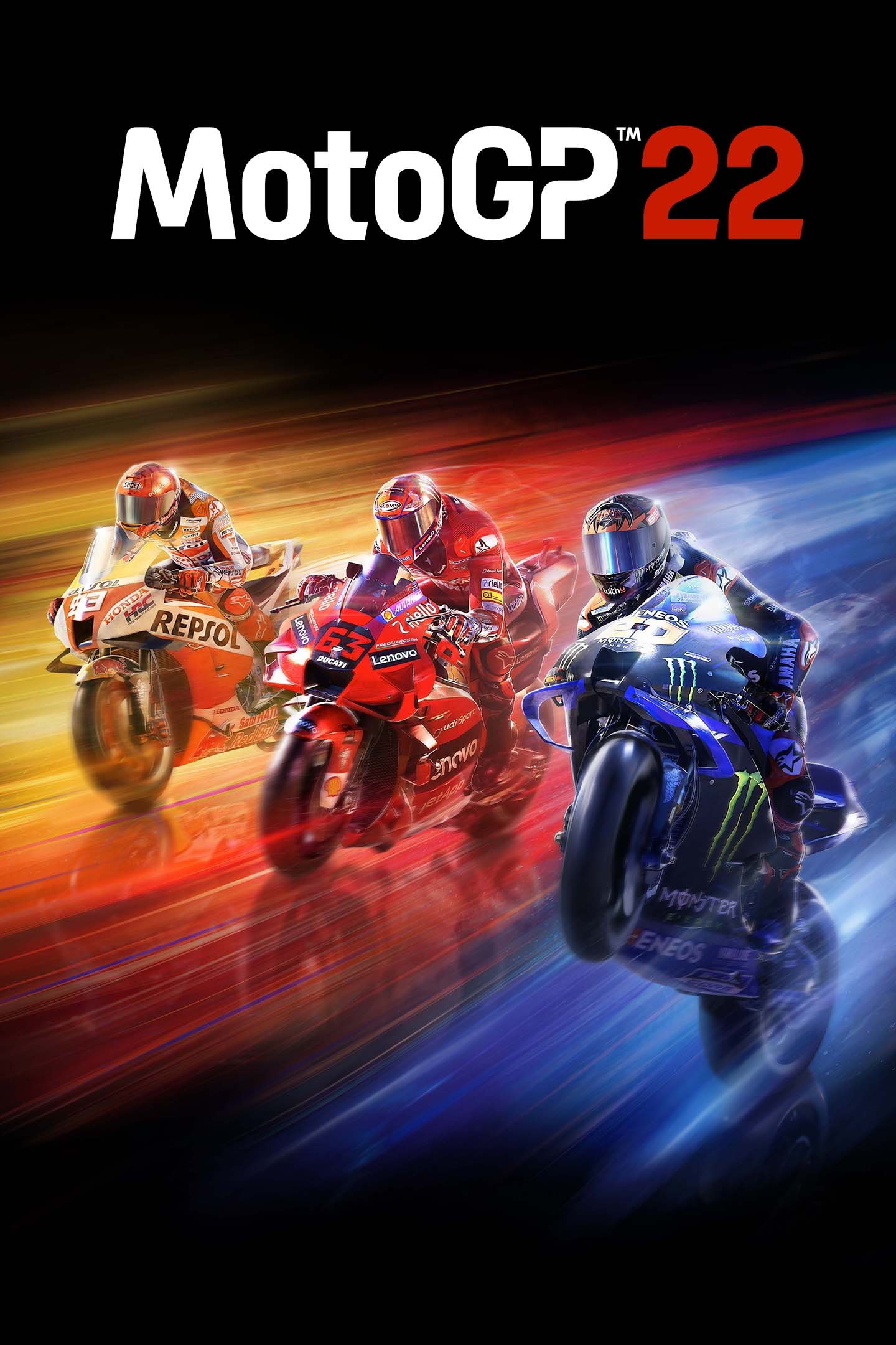 MotoGP 22 logo, Monster Energy Yamaha YZR-M1, Ducati Lenovo Desmosedici GP, Repsol Honda RC213V, HD Phone wallpaper