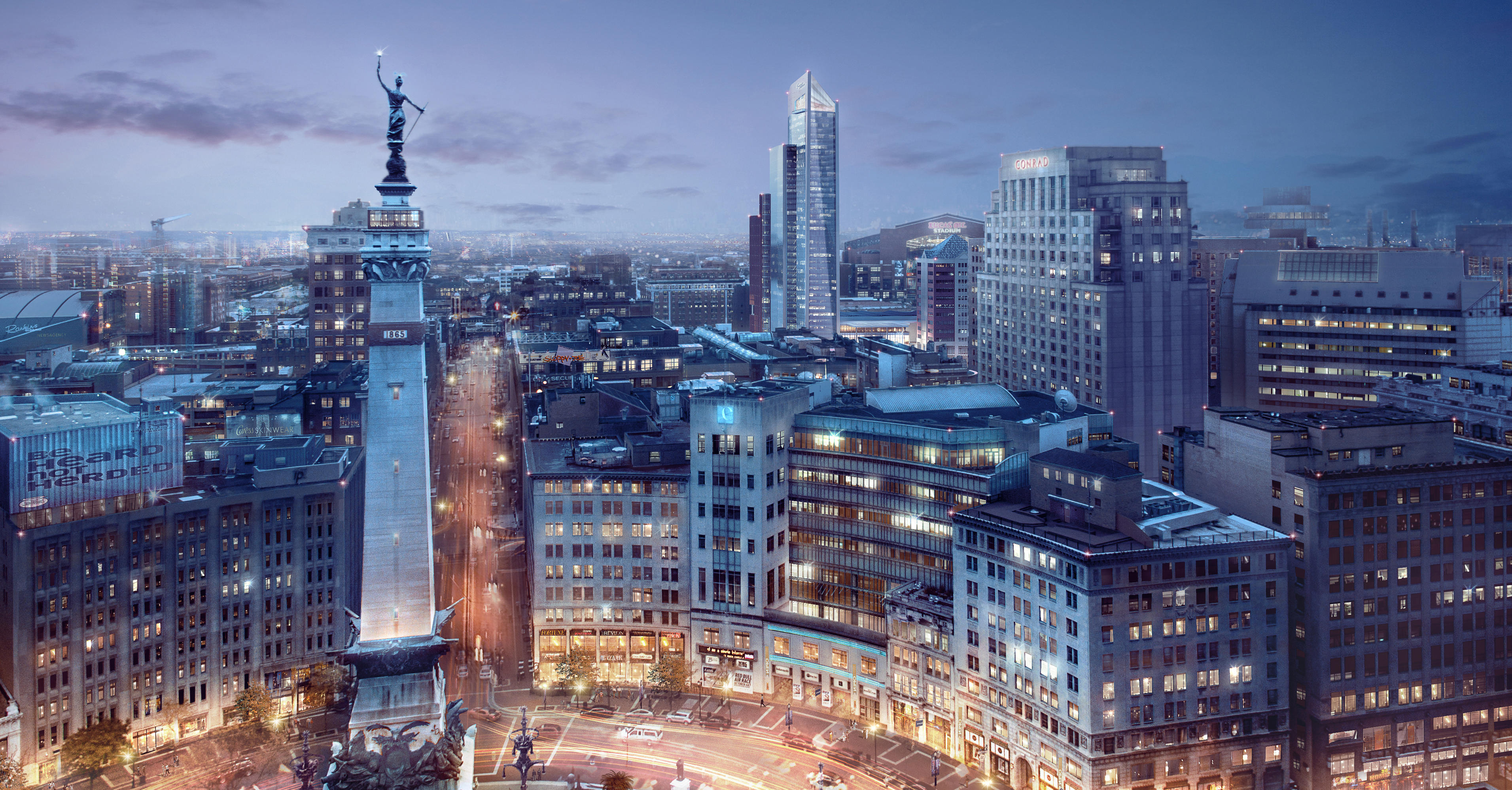 Indianapolis Skyline, Detroit Urbanplanning, Washington DC, 3830x2000 HD Desktop