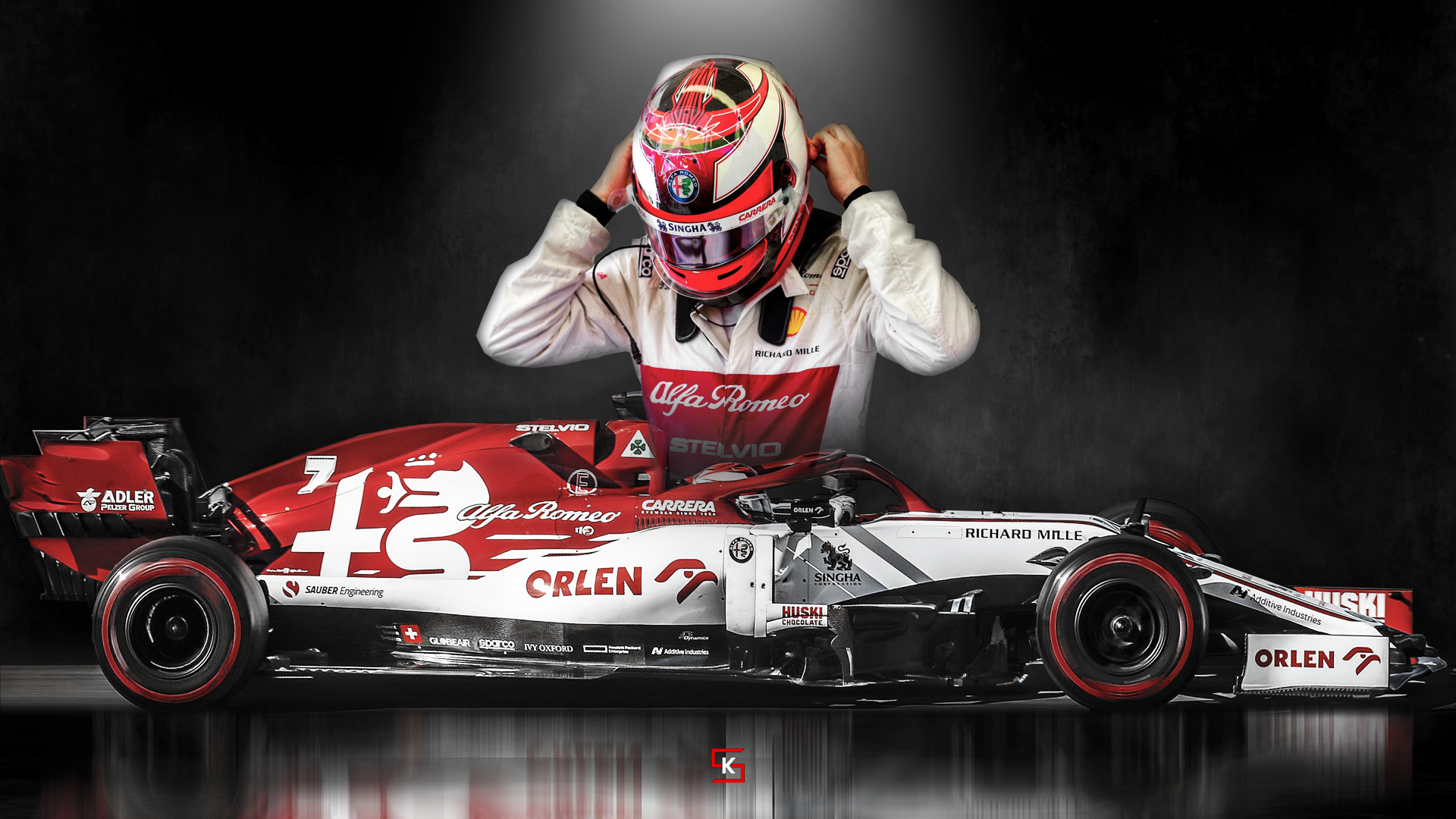 Kimi Raikkonen PC wallpaper, Captivating image, Perfect for desktop, Racing enthusiast's dream, 1920x1080 Full HD Desktop