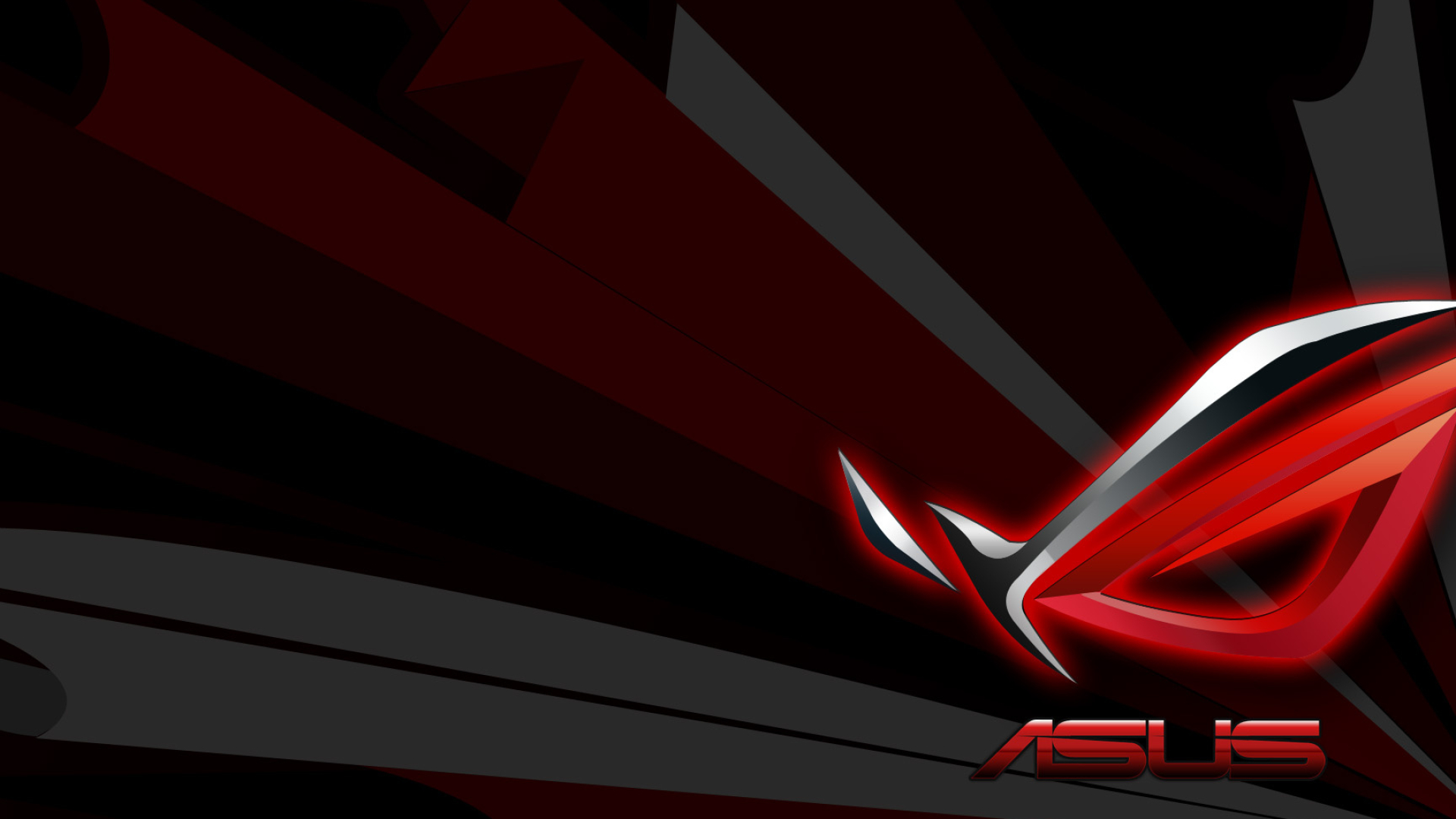 Republic of Gamers logo, ASUS logo, abstract red geometric pattern, Full HD Desktop wallpaper