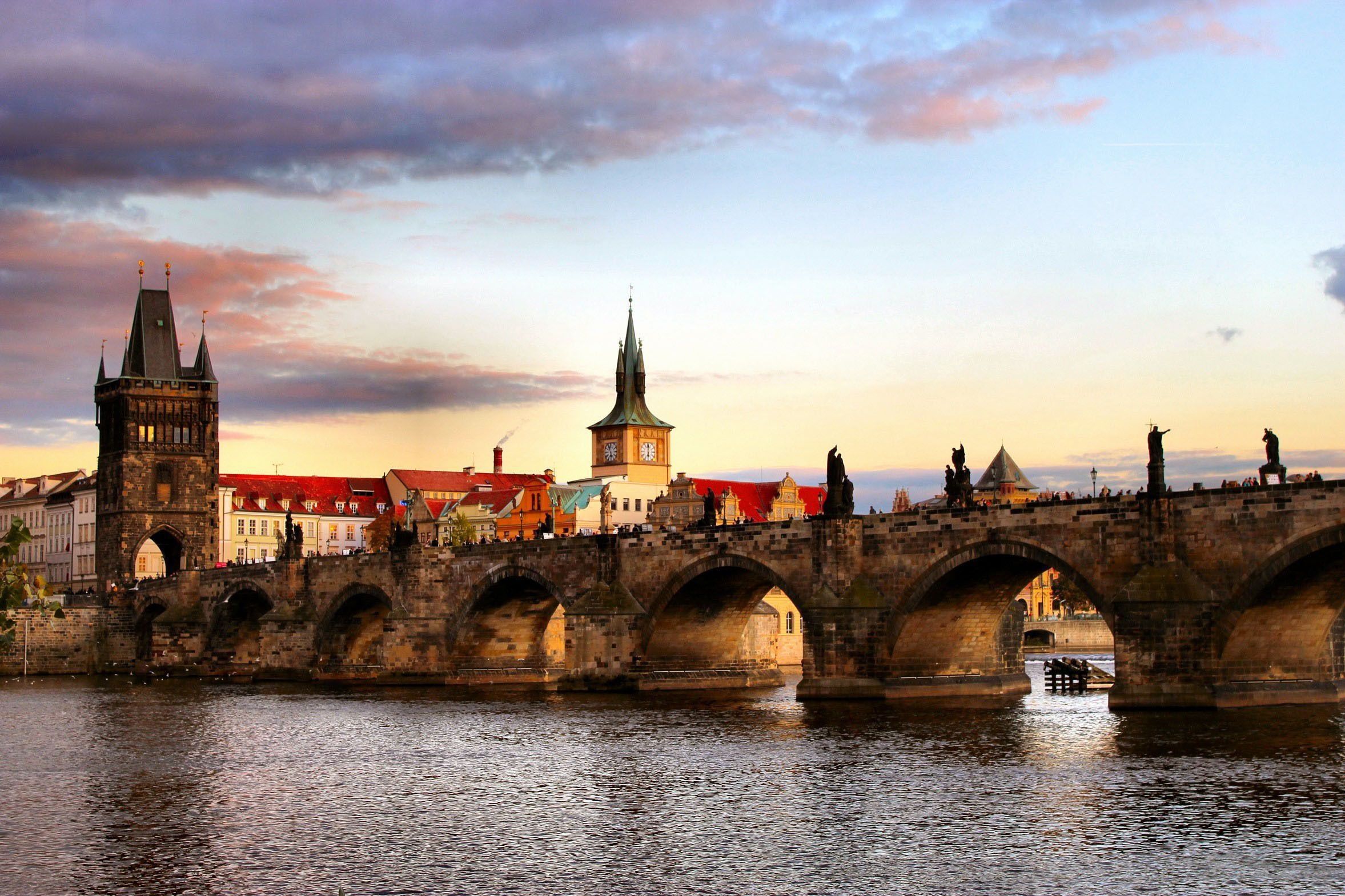 Phone and desktop wallpapers, Scenic postcard pictures, Charles Bridge's charm, Captivating photos, 2360x1570 HD Desktop