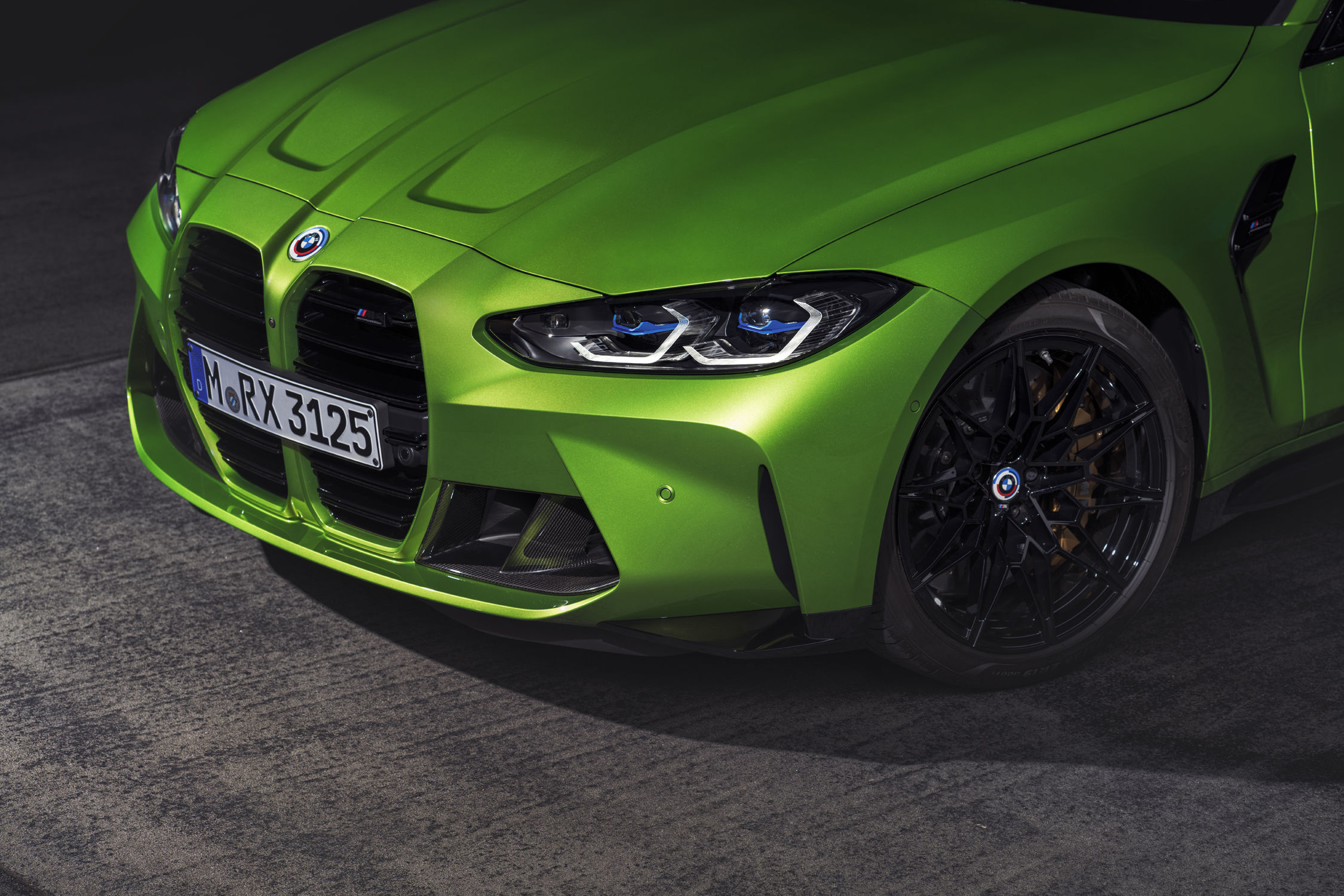 BMW M3 Competition, Isle of Man Green metallic, BMW Laserlight headlight, HD Desktop wallpaper