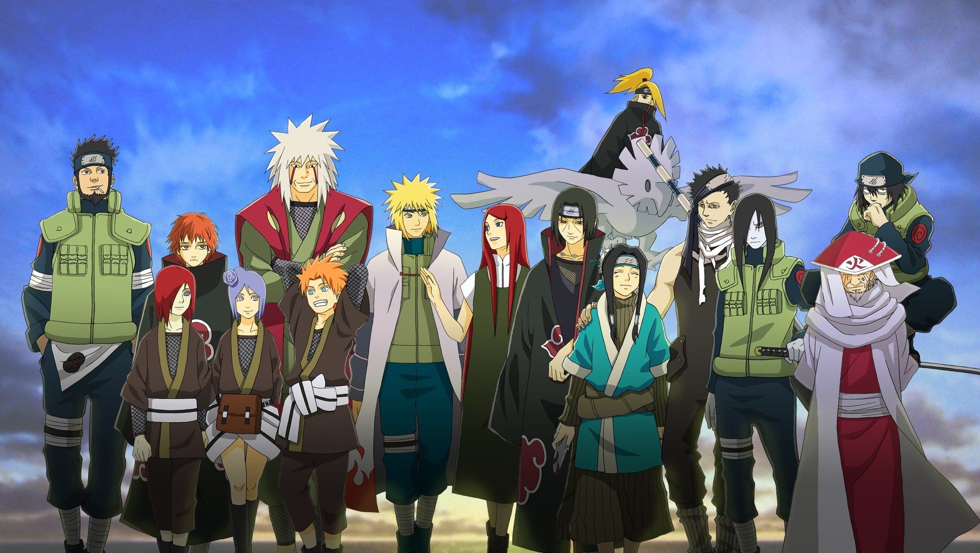 Minato Namikaze, Jiraiya, Itachi Uchiha, Kushina Uzumaki, Hiruzen Sarutobi, HD Desktop wallpaper