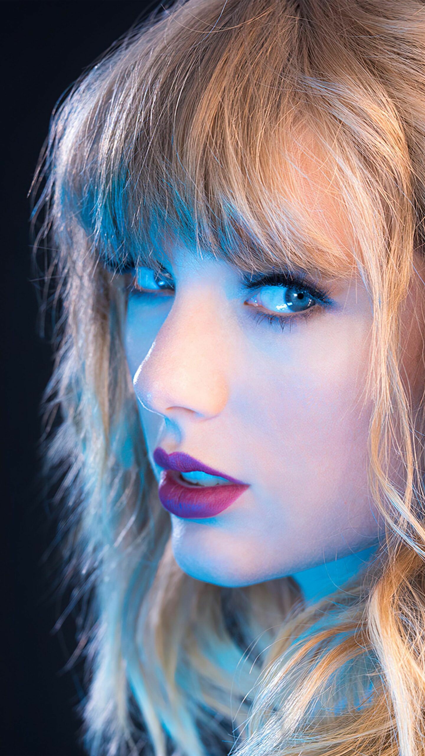 Taylor Swift, Blue neon, Ultra HD mobile wallpaper, Selebriti, 1440x2560 HD Phone