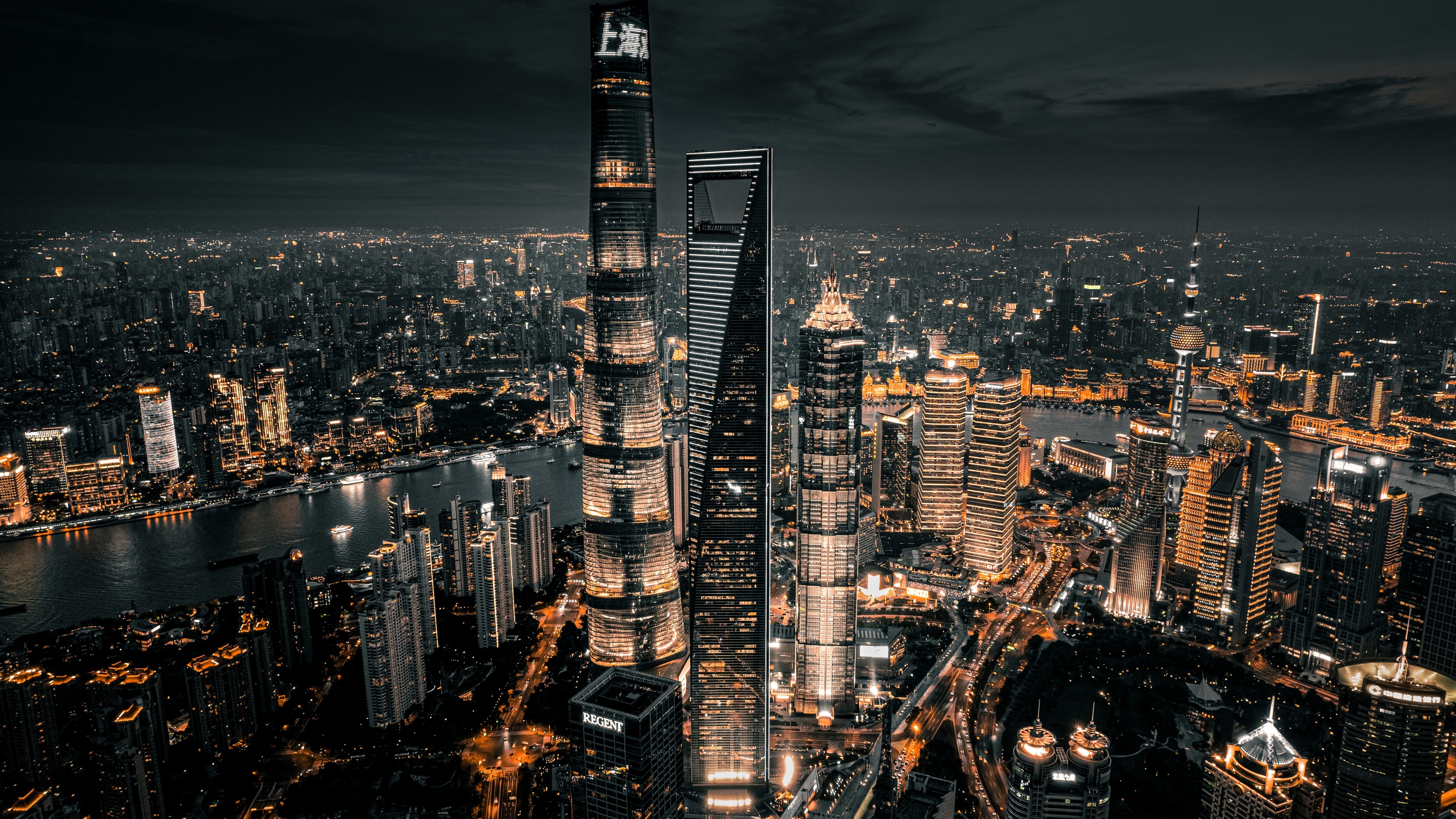 Shanghai Tower, Shanghai World Financial Center, Jin Mao Tower, 4K Desktop wallpaper