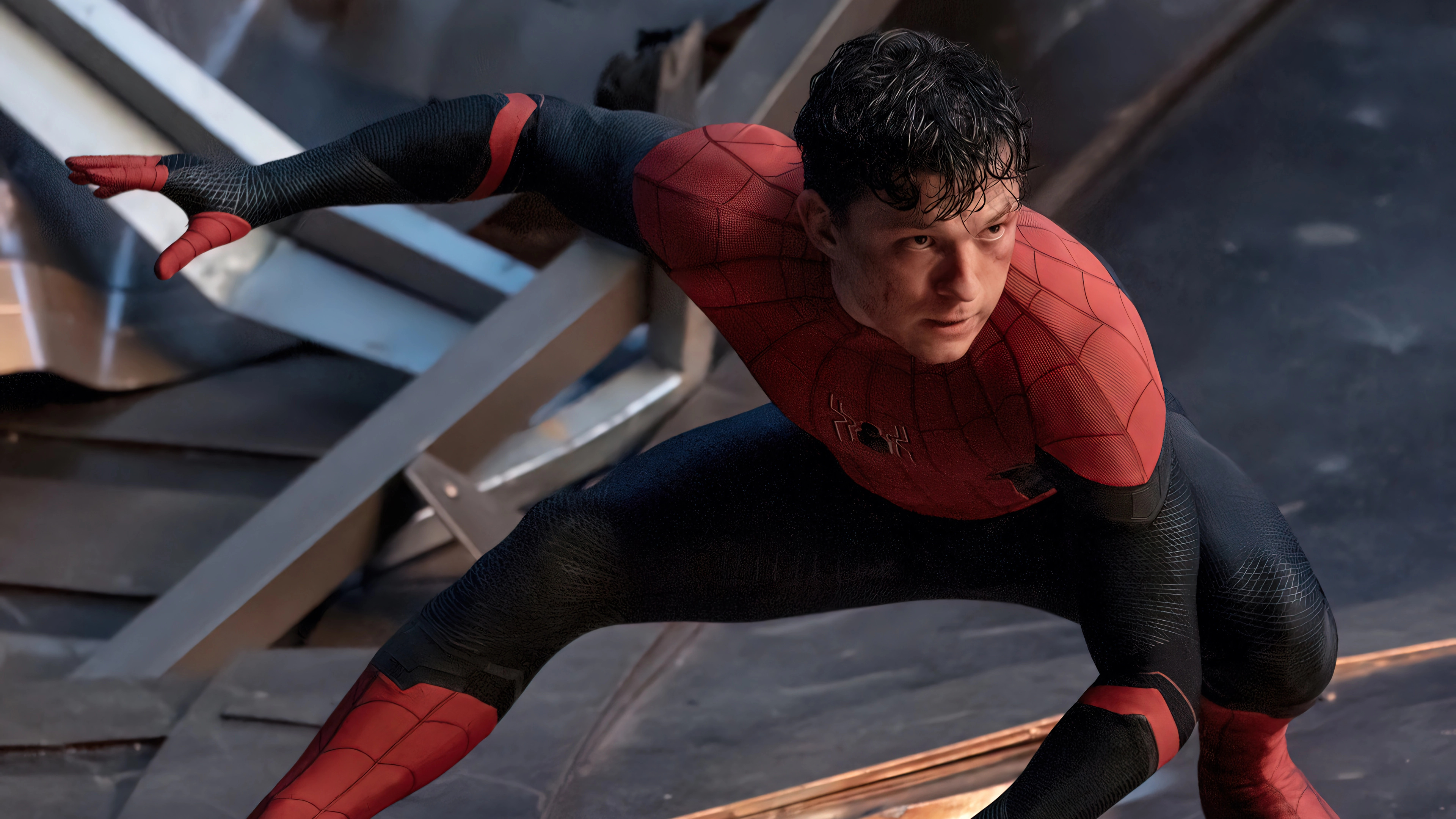 Tom Holland as Spider Man, No Way Home, 4K Ultra HD wallpaper, Epic shot, 3840x2160 4K Desktop