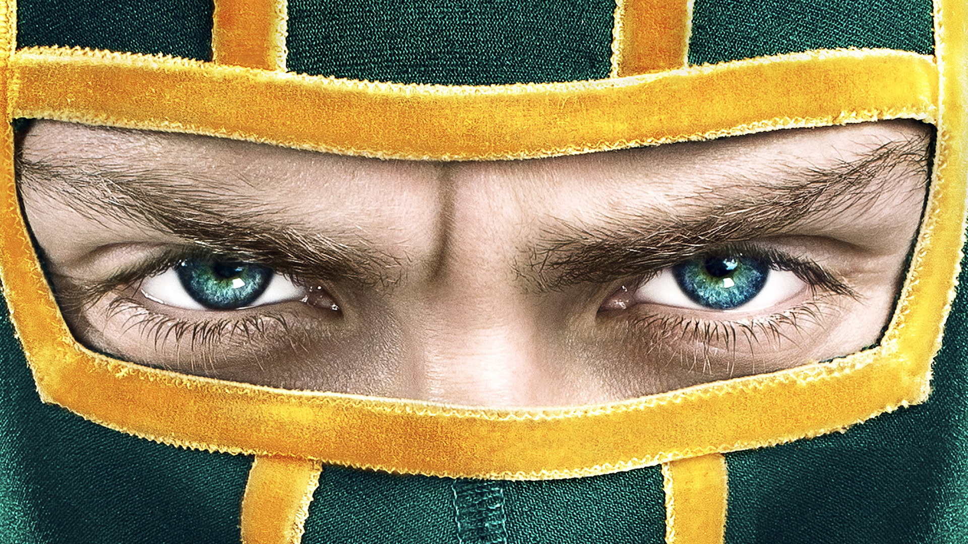 Kick-Ass 2 movie, Film mask, Aaron Taylor-Johnson, Intense gaze, 1920x1080 Full HD Desktop