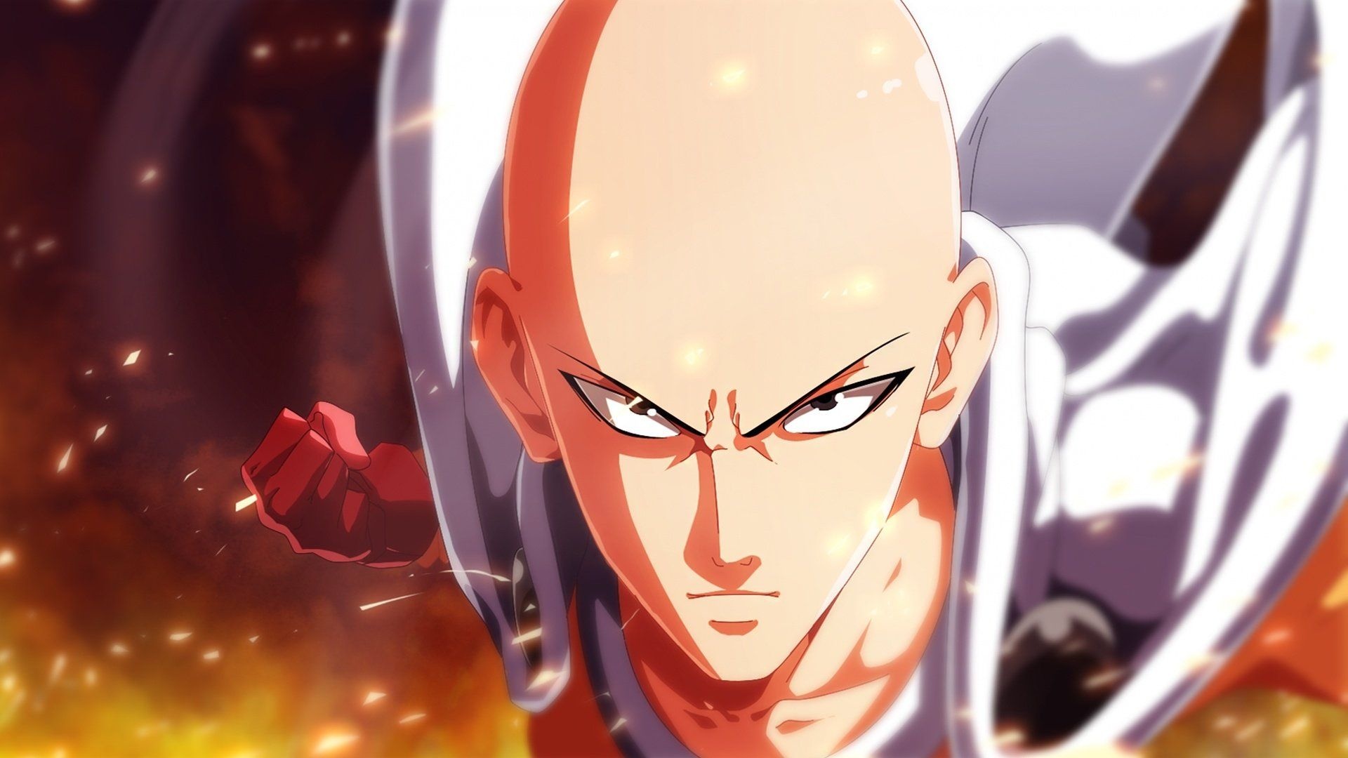 Saitama, One-Punch Man, Serious punch pose, Full HD Desktop wallpaper