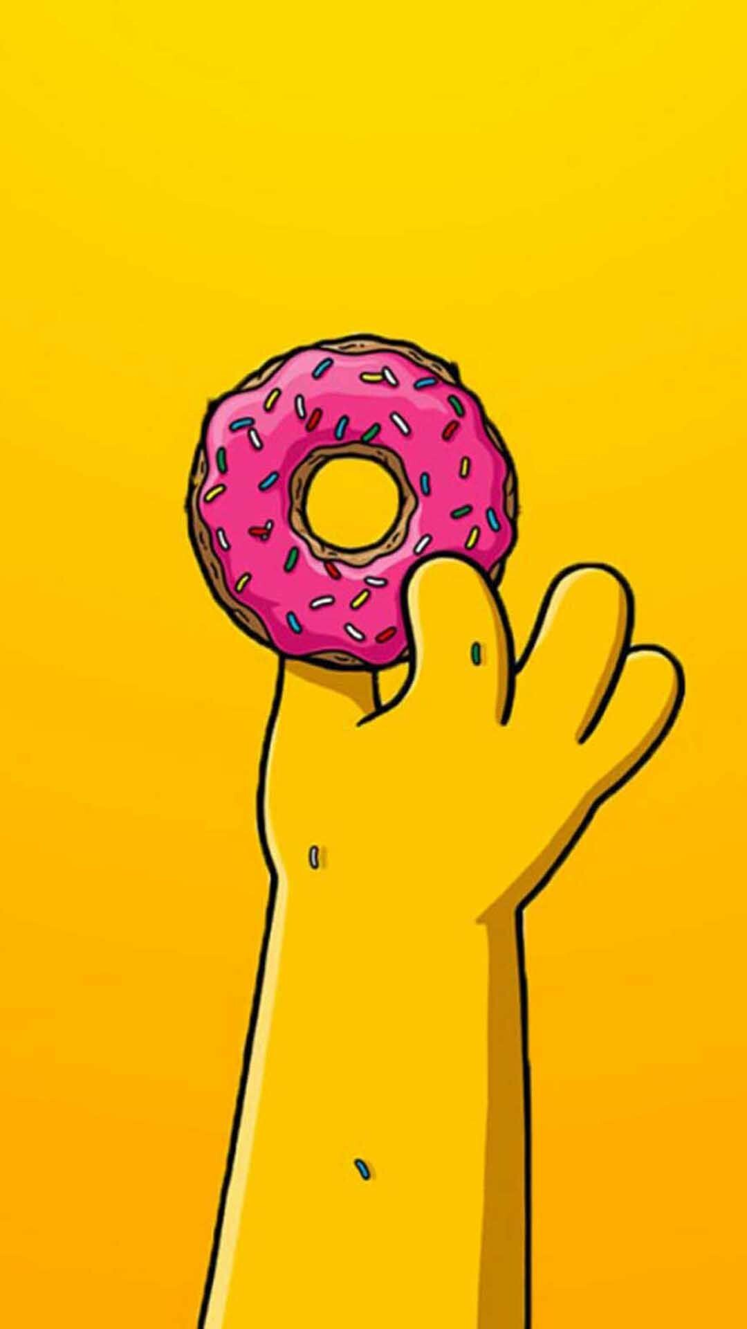 Donut, The Simpsons Wallpaper, 1080x1920 Full HD Phone