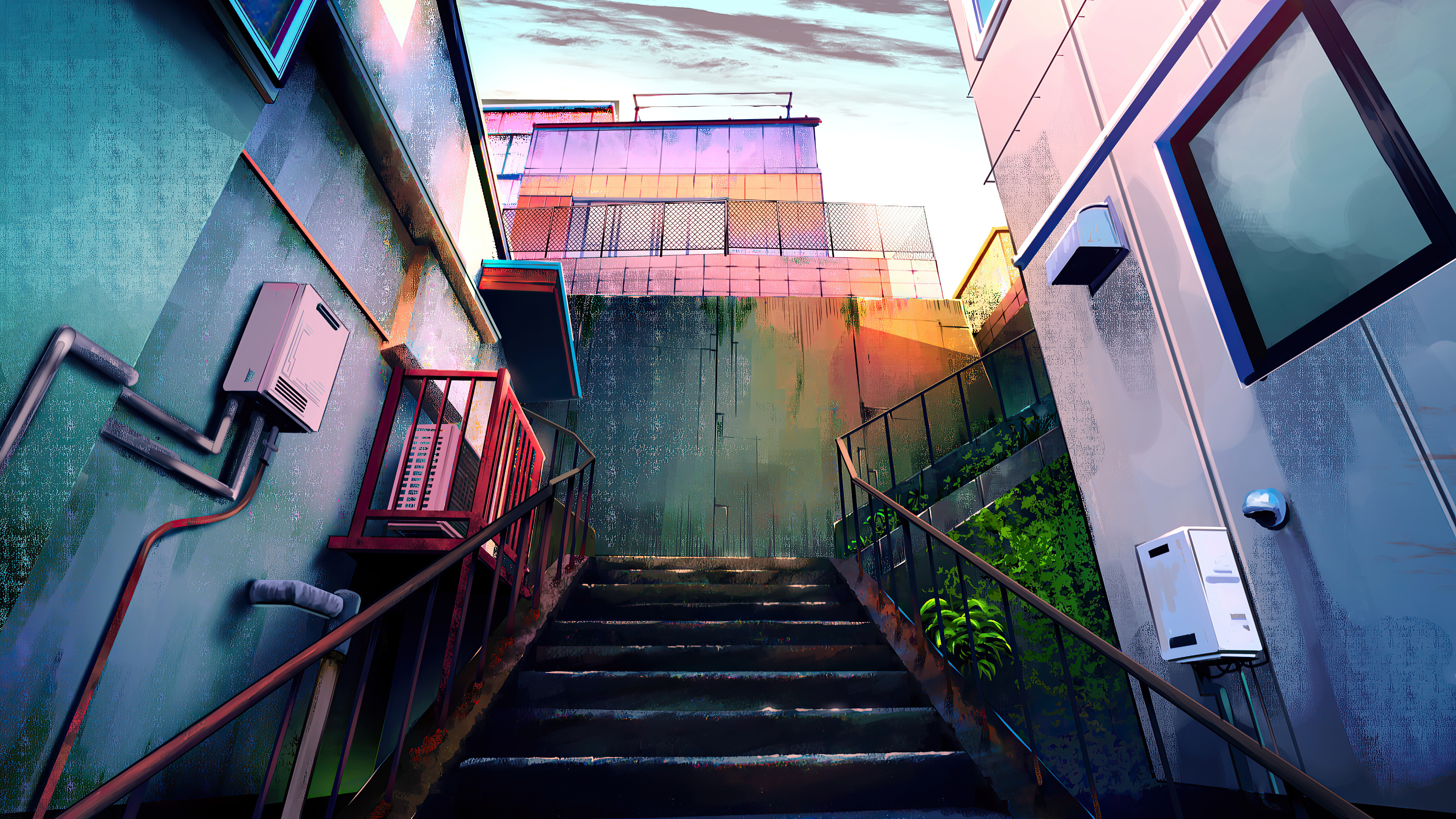 Anime, Staircase Wallpaper, 3840x2160 4K Desktop