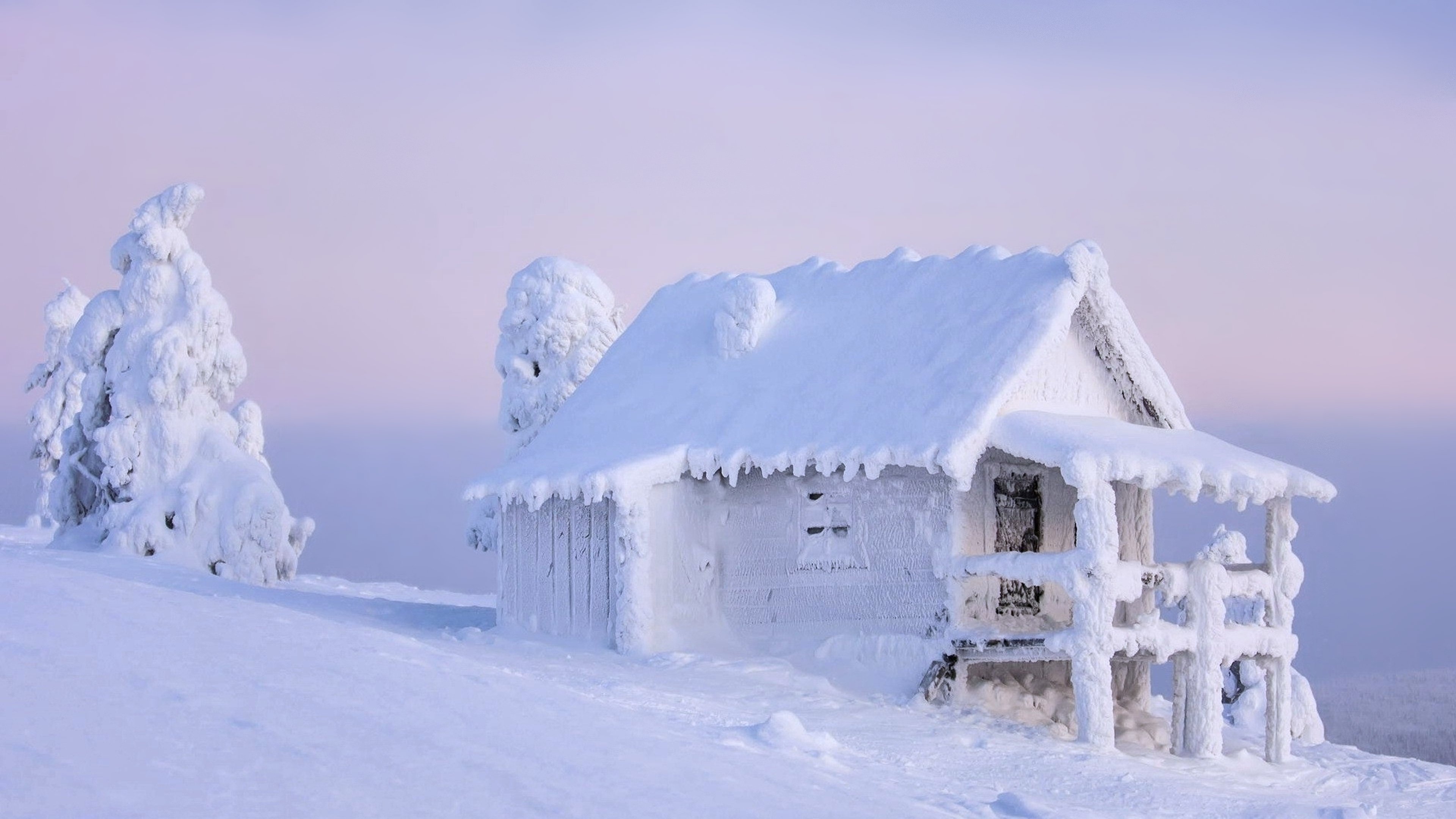 Snow House, Houses Wallpaper, 3840x2160 4K Desktop