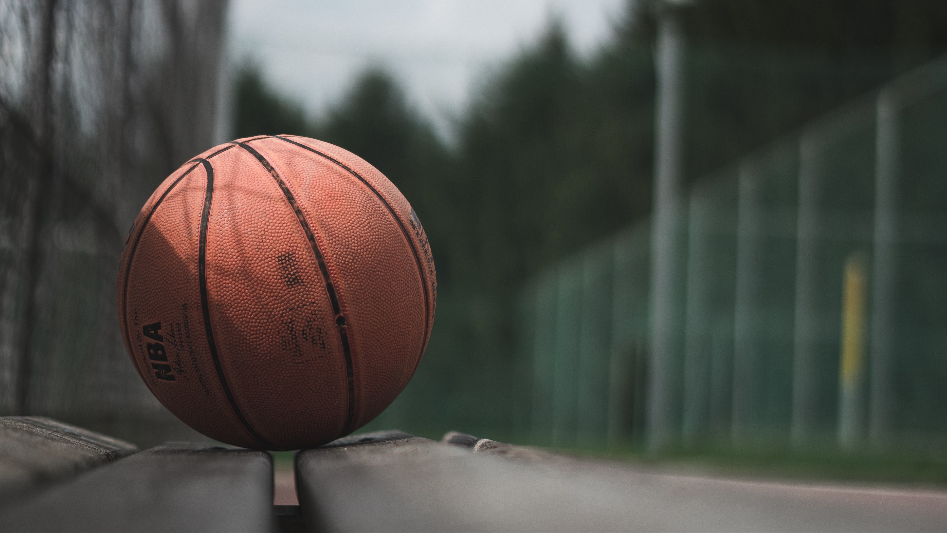 4k ball basketball, Bench wallpaper, Basketball sport, Venue backboard, 3840x2160 4K Desktop