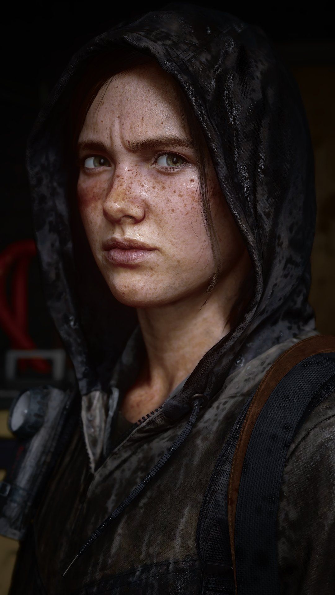 Ellie Williams, The Last of Us Part II, wet hooded jacket, Full HD Phone wallpaper
