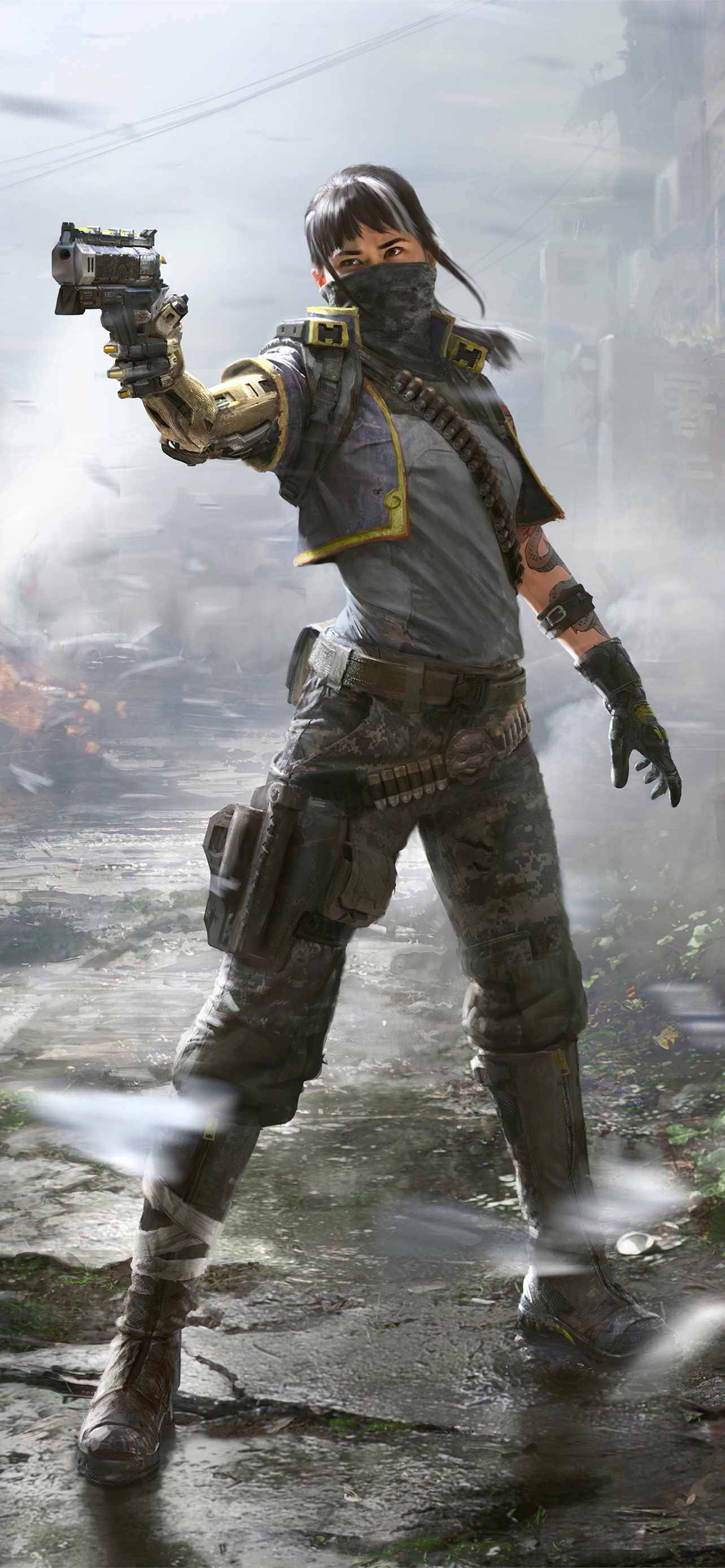 Seraph, Annihilator revolver, Cybernetic prosthetic arm, HD Phone wallpaper
