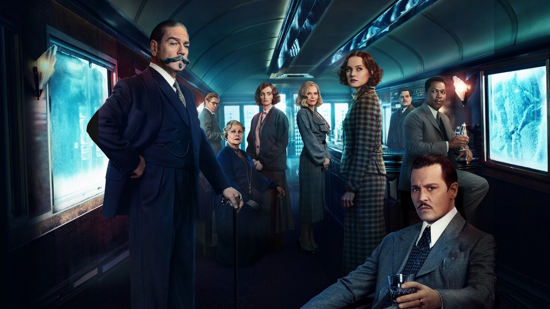 Murder on the Orient Express, Johnny Depp, Daisy Ridley, Penelope Cruz, Movie wallpaper, 1920x1080 Full HD Desktop