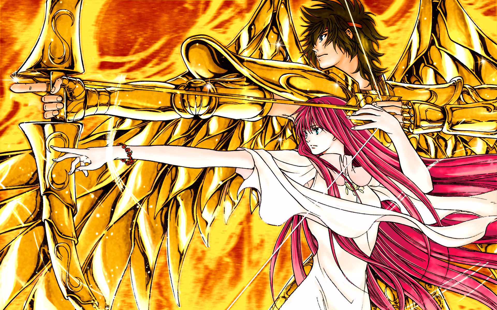 Sagittarius Seiya, Athena Saori Kido, Sagittarius Gold Cloth, HD Desktop wallpaper