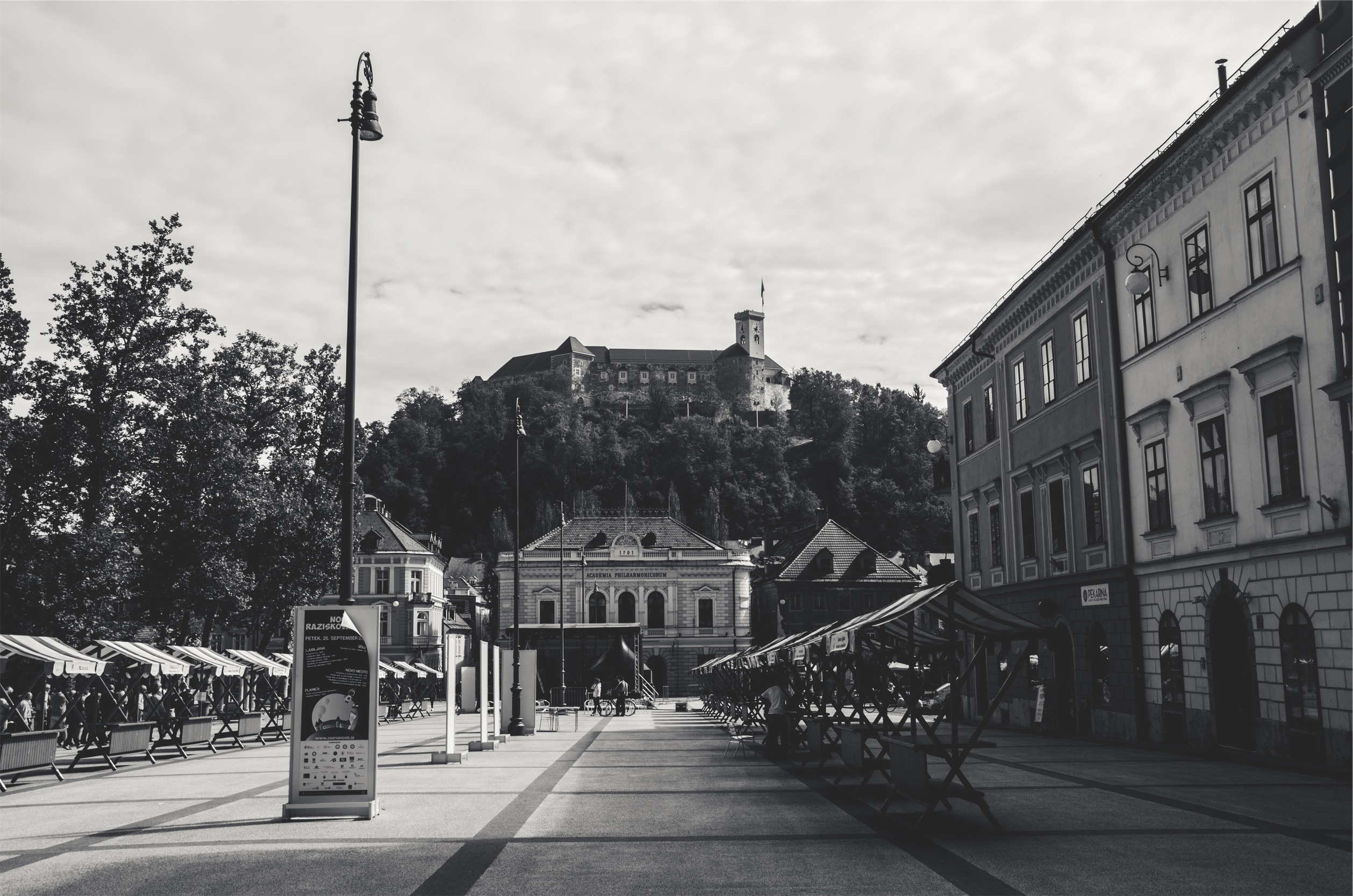 Grey-scale cemetery, Ljubljana heritage, Free peakpx image, Artistic contrast, 2520x1670 HD Desktop