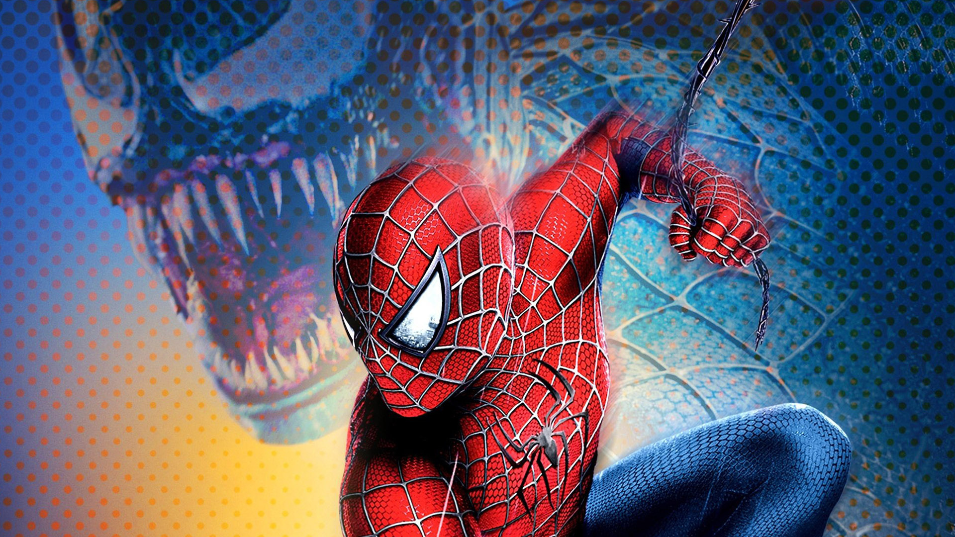 Spider-Man, Venom, Black symbiote web, Full HD Desktop wallpaper