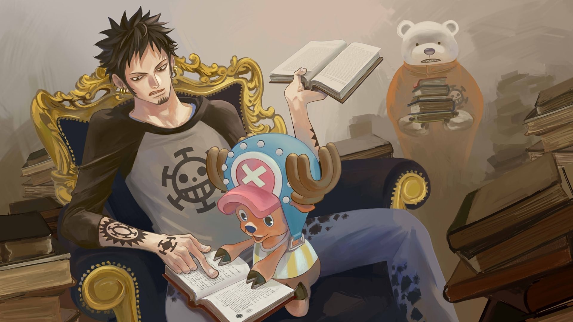 Trafalgar Law, Tony Tony Chopper, One Piece anime, HD picture, 1920x1080 Full HD Desktop