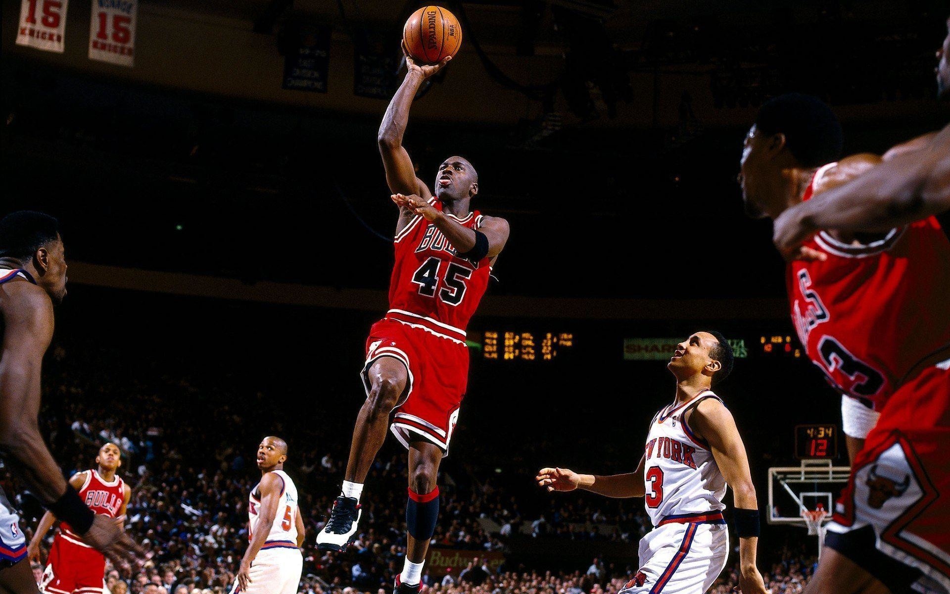 Michael Jordan, Chicago Bulls jersey 45, New York Knicks, HD Desktop wallpaper