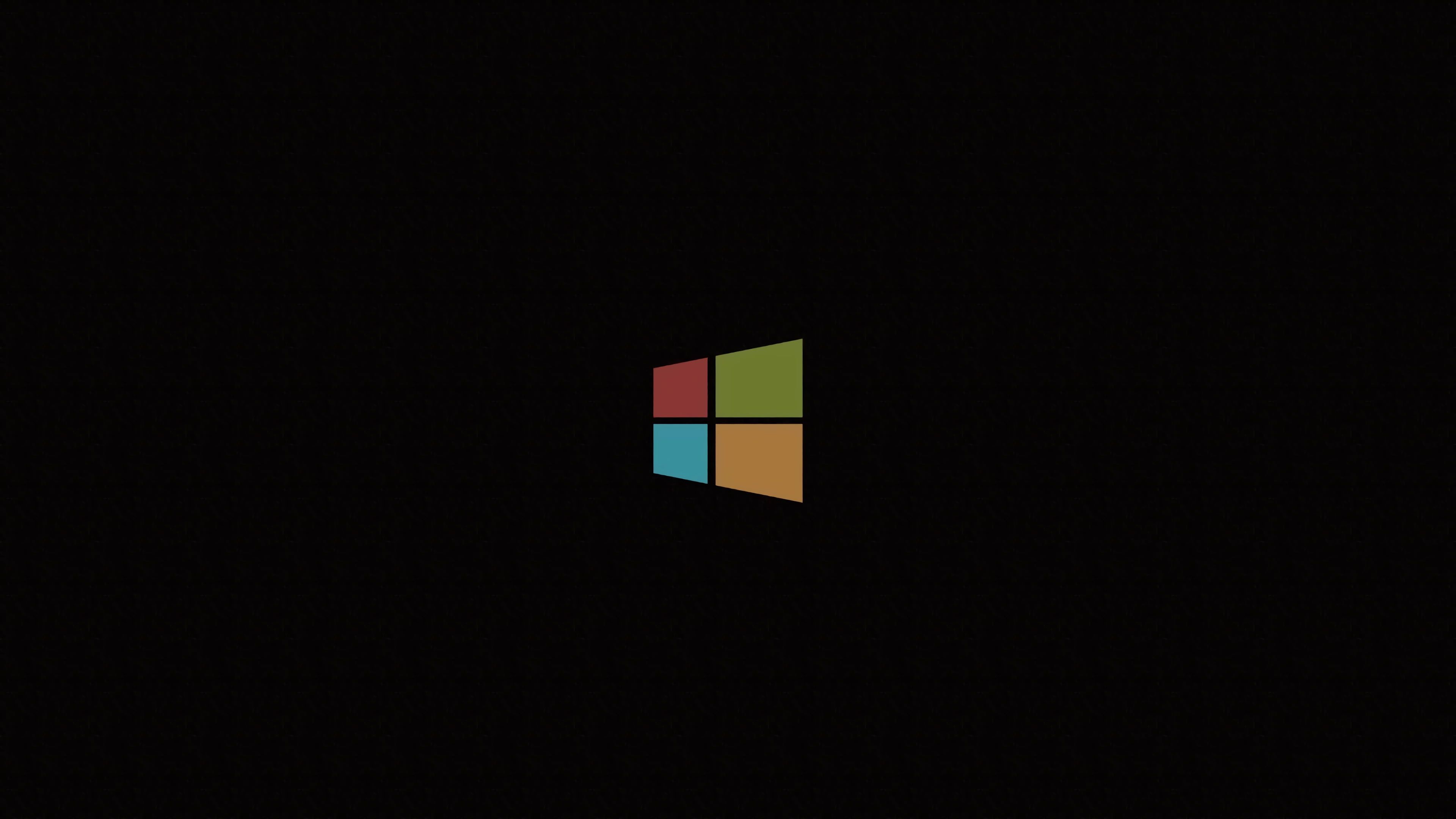 Microsoft Windows logo, four colored windowpanes, minimalist black field, 4K Desktop wallpaper