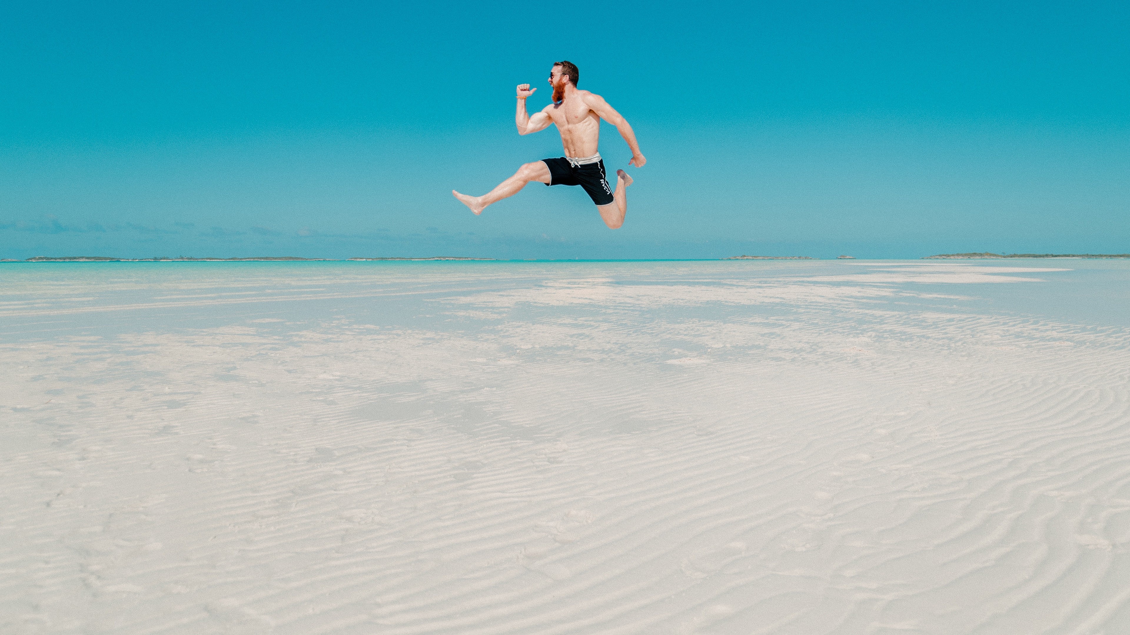 Jumping, Beach photography, Coastal atmosphere, Surfing paradise, 3840x2160 4K Desktop