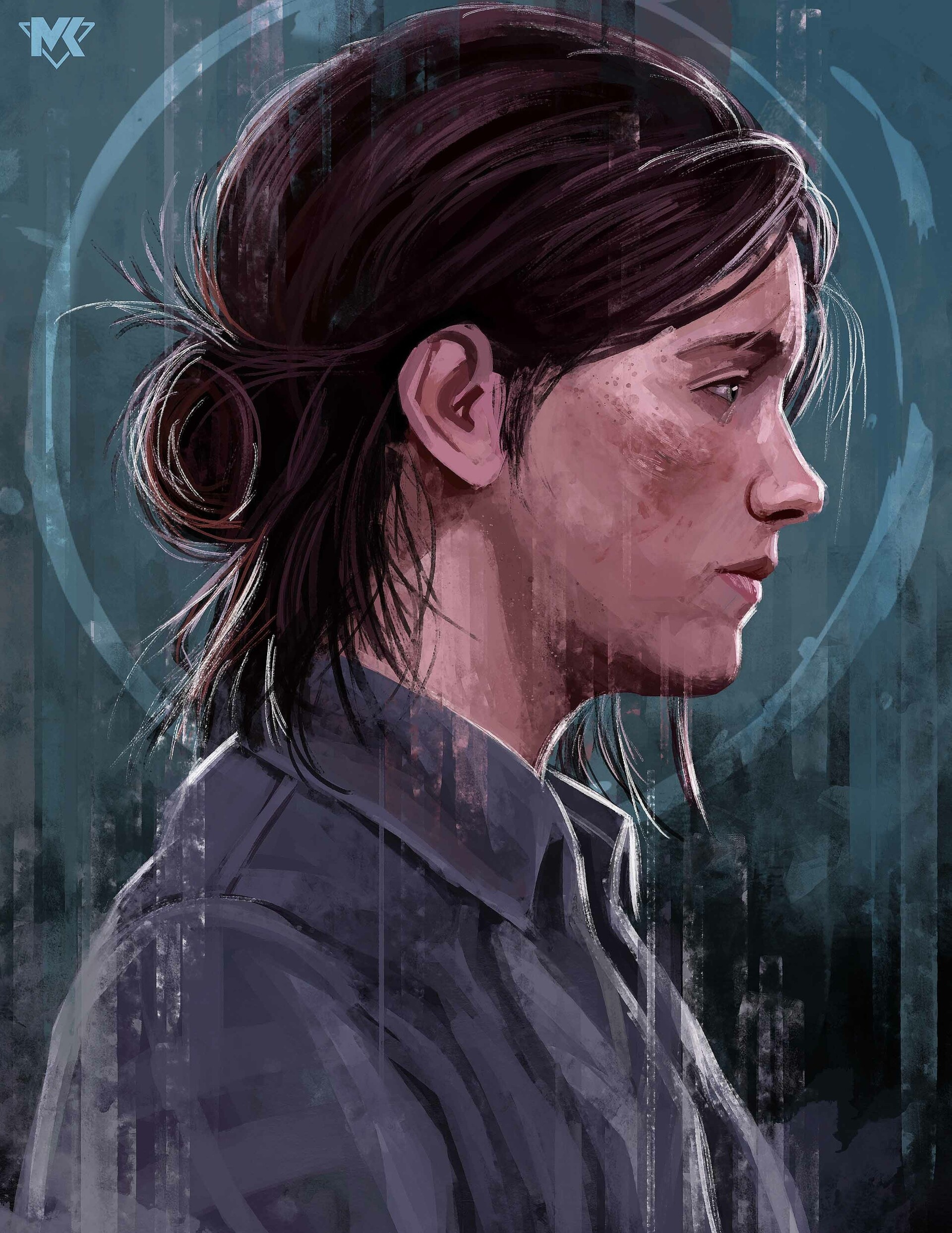 Ellie Williams, The Last of Us Part II, profile portrait illustration, HD Phone wallpaper
