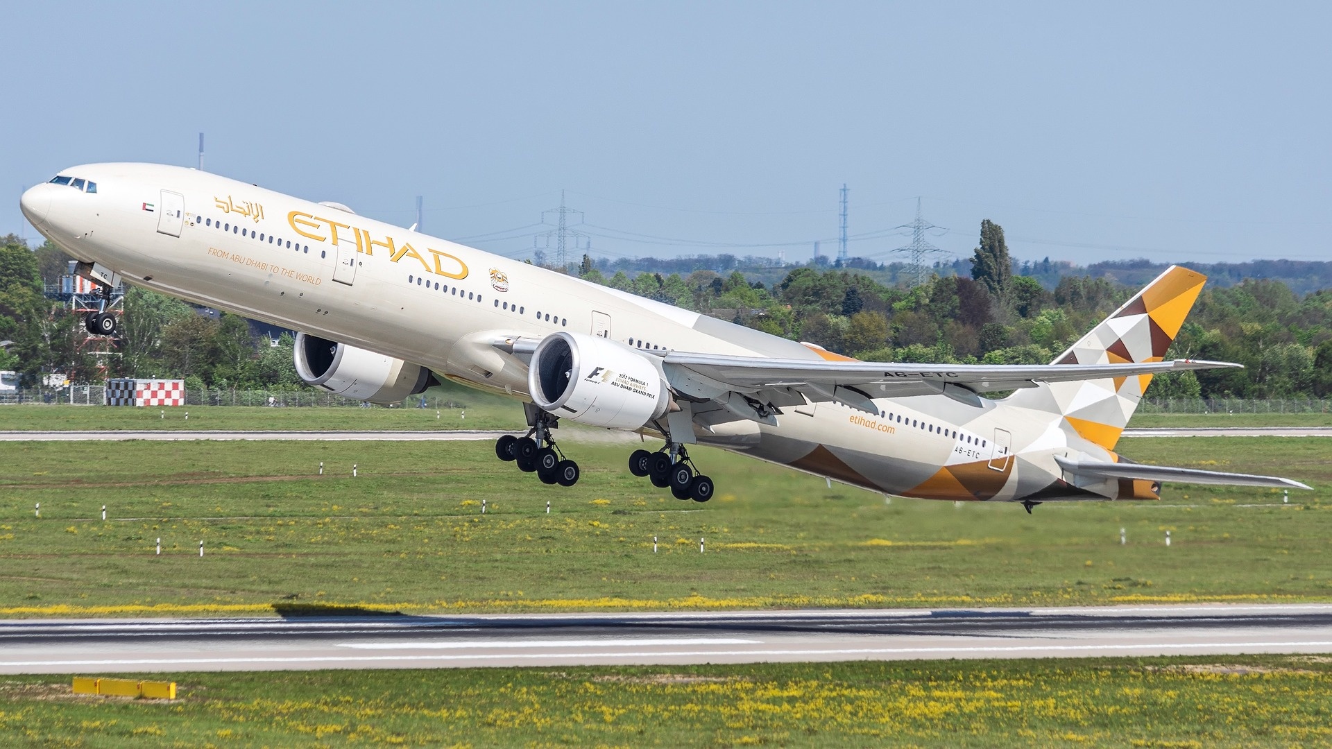 Etihad Airways, Boeing 777, Aircraft image, Image Abyss, 1920x1080 Full HD Desktop