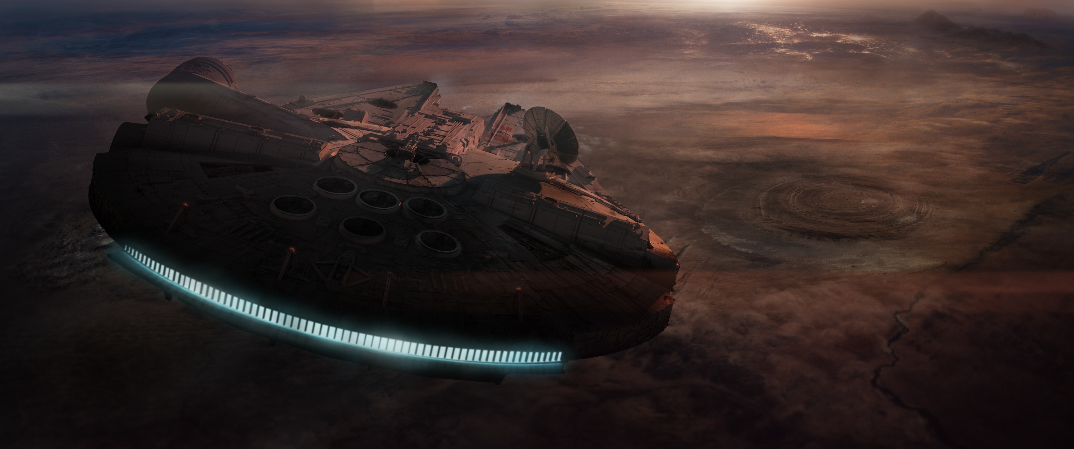 Star Wars, Millennium Falcon, HD wallpapers, Desktop and mobile, 3440x1440 Dual Screen Desktop