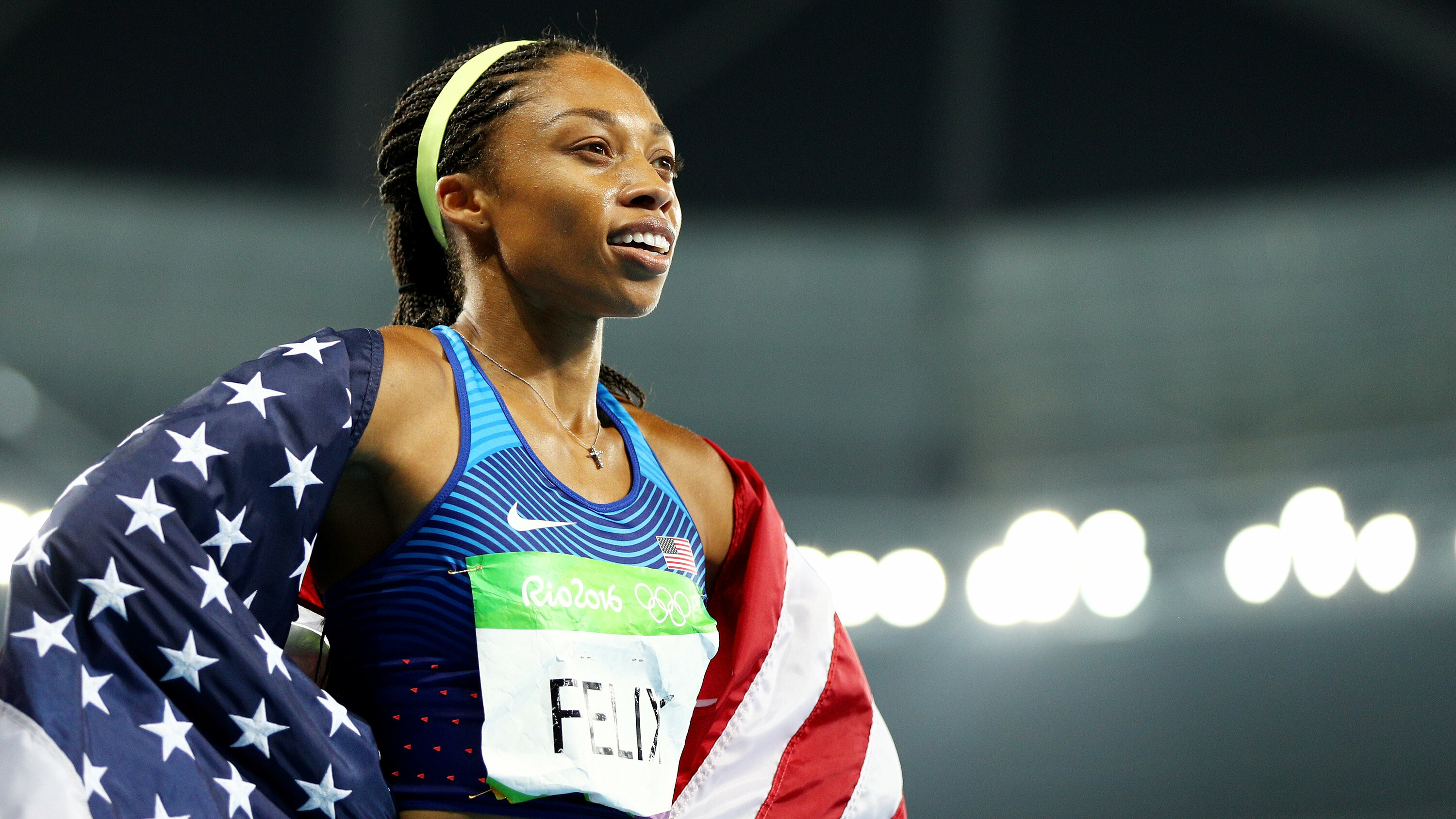 Olympics Games 2016, Allyson Felix Wallpaper, 3000x1690 HD Desktop