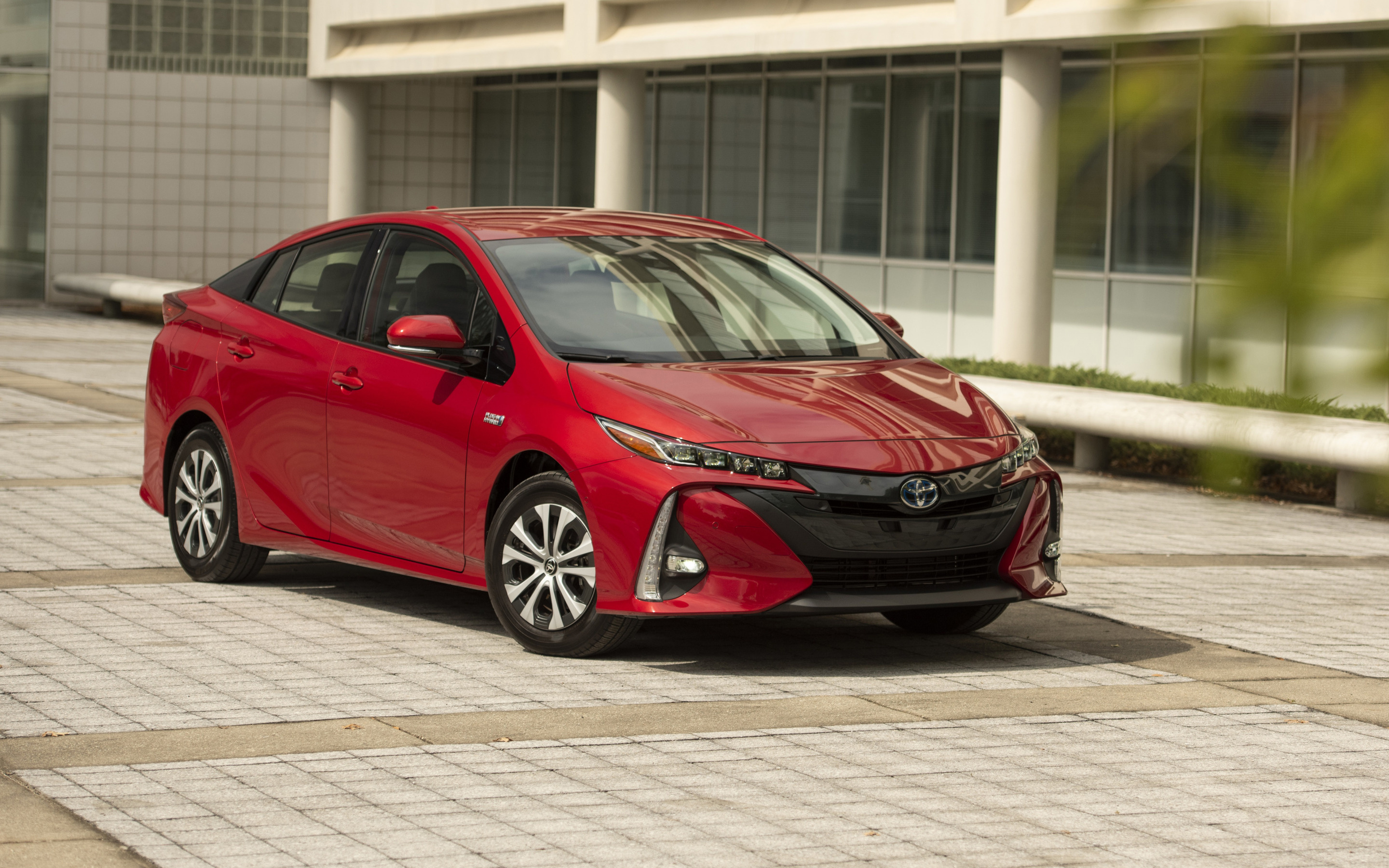 Toyota Prius Prime, Red sedan, Electric car, Toyota brand, 2880x1800 HD Desktop