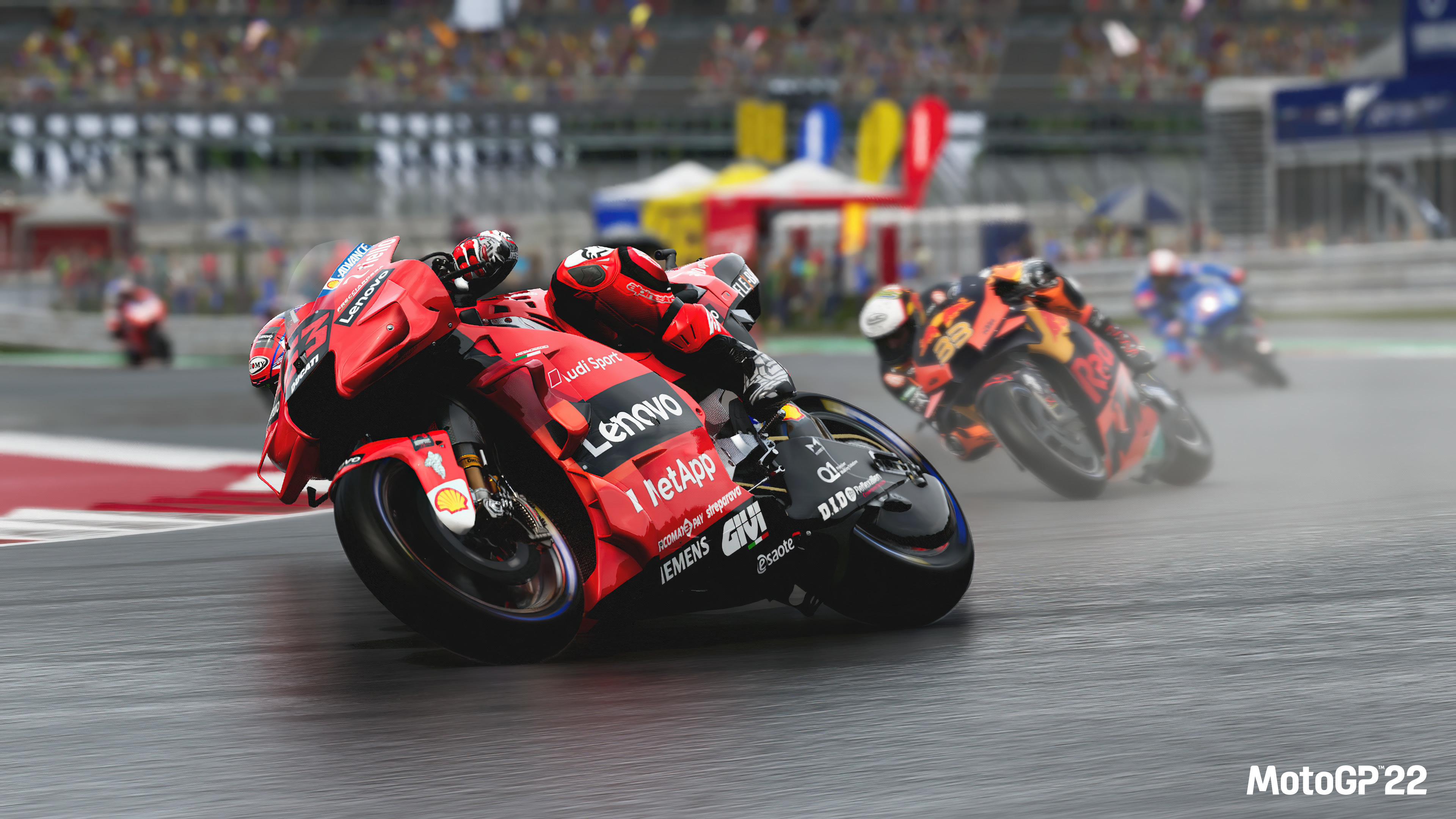 Ducati Desmosedici GP, Red Bull KTM Factory Racing bike, MotoGP 22 video game, 4K Desktop wallpaper