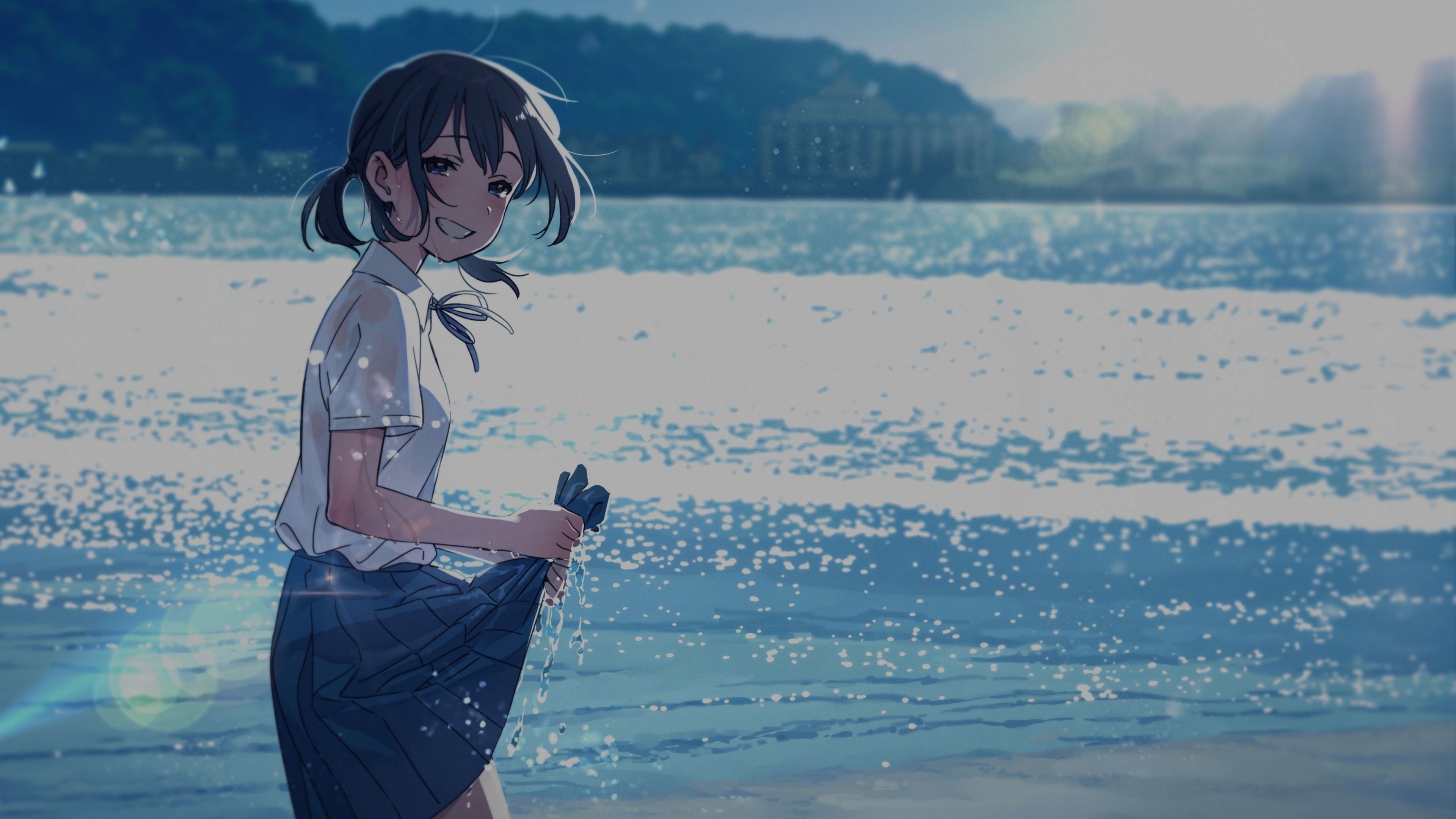 Anime girl beach, 4K wallpapers, Anime, 3840x2160 4K Desktop