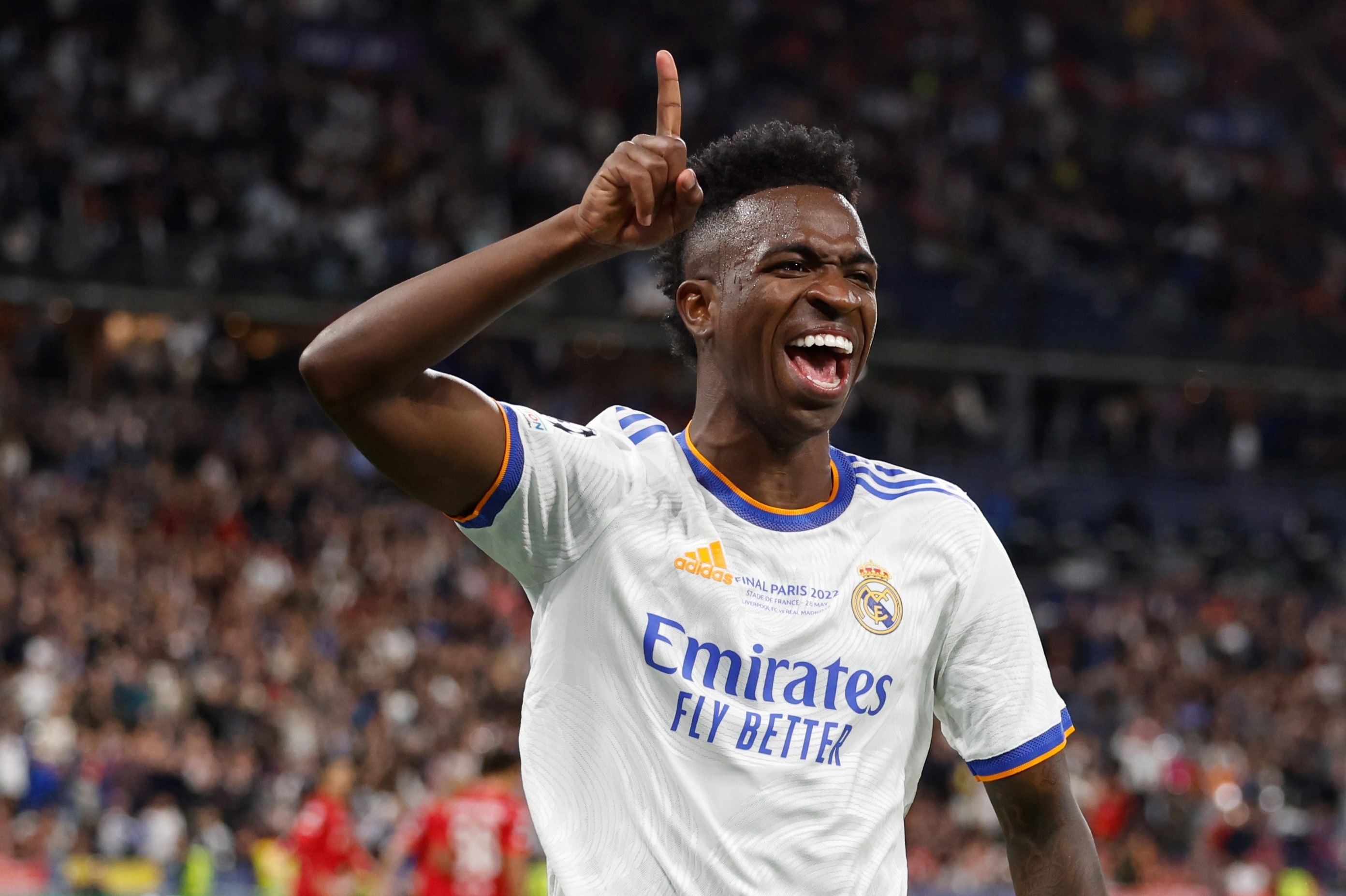 Vinicius Junior, Real Madrid kit, 2022 UEFA Champions League Final, HD Desktop wallpaper