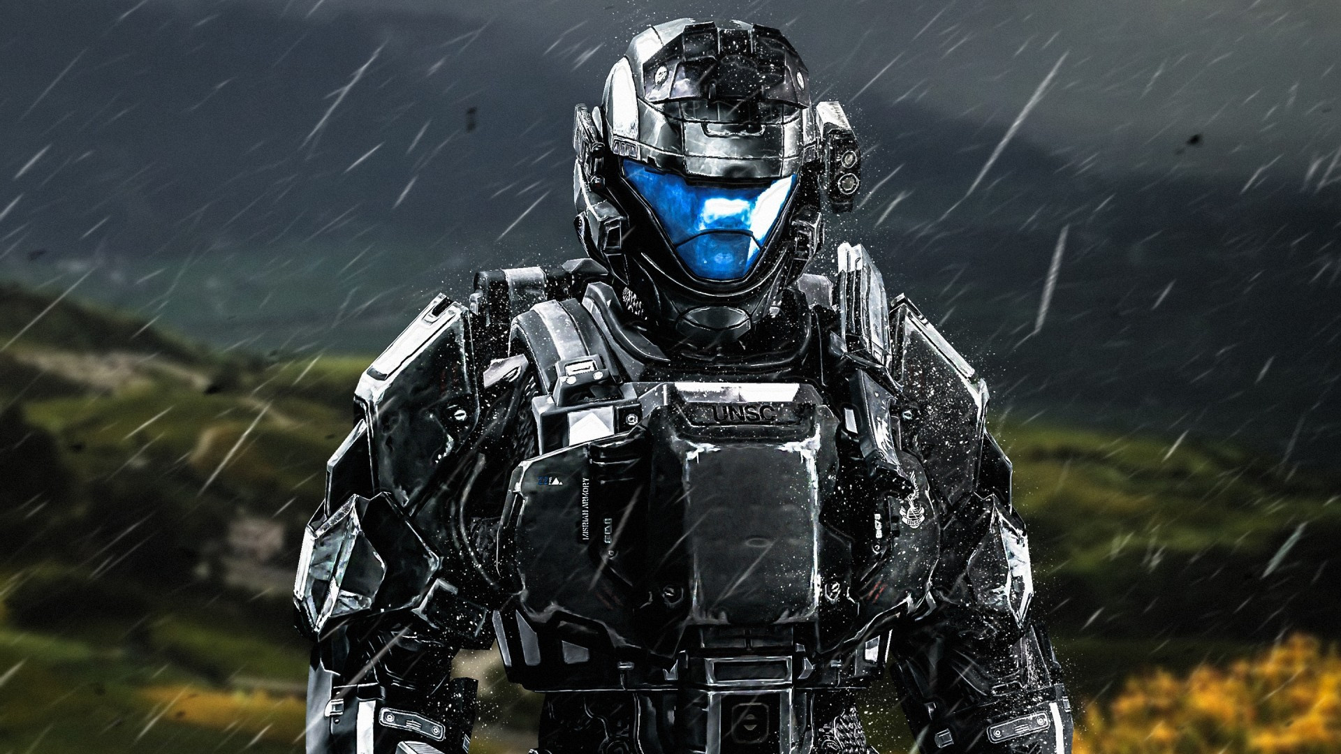 Halo 3: ODST, Raining nano suit wallpapers, Sci-fi atmosphere, Widescreen experience, 1920x1080 Full HD Desktop