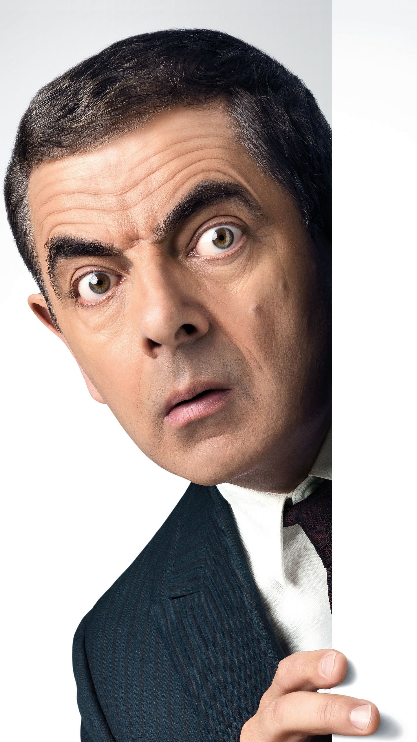 Rowan Atkinson, TV shows, Johnny English, Portrait photography, 1440x2560 HD Phone