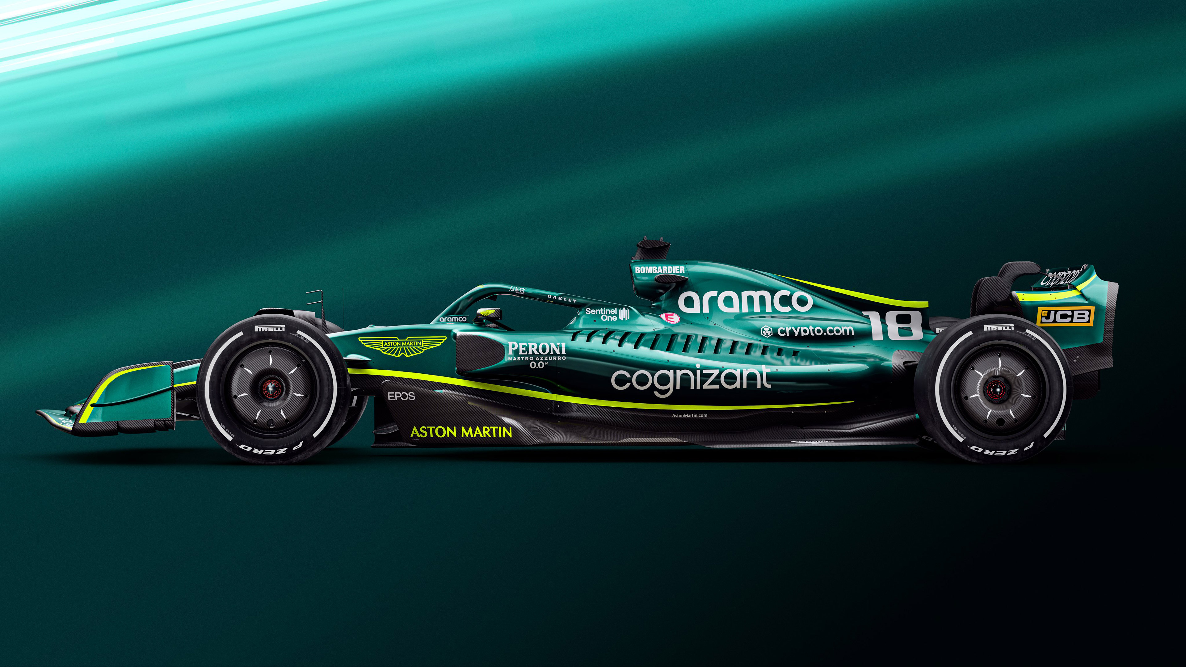 Aston Martin AMR22, Lance Stroll Formula 1 car, British racing green livery, 4K Desktop wallpaper