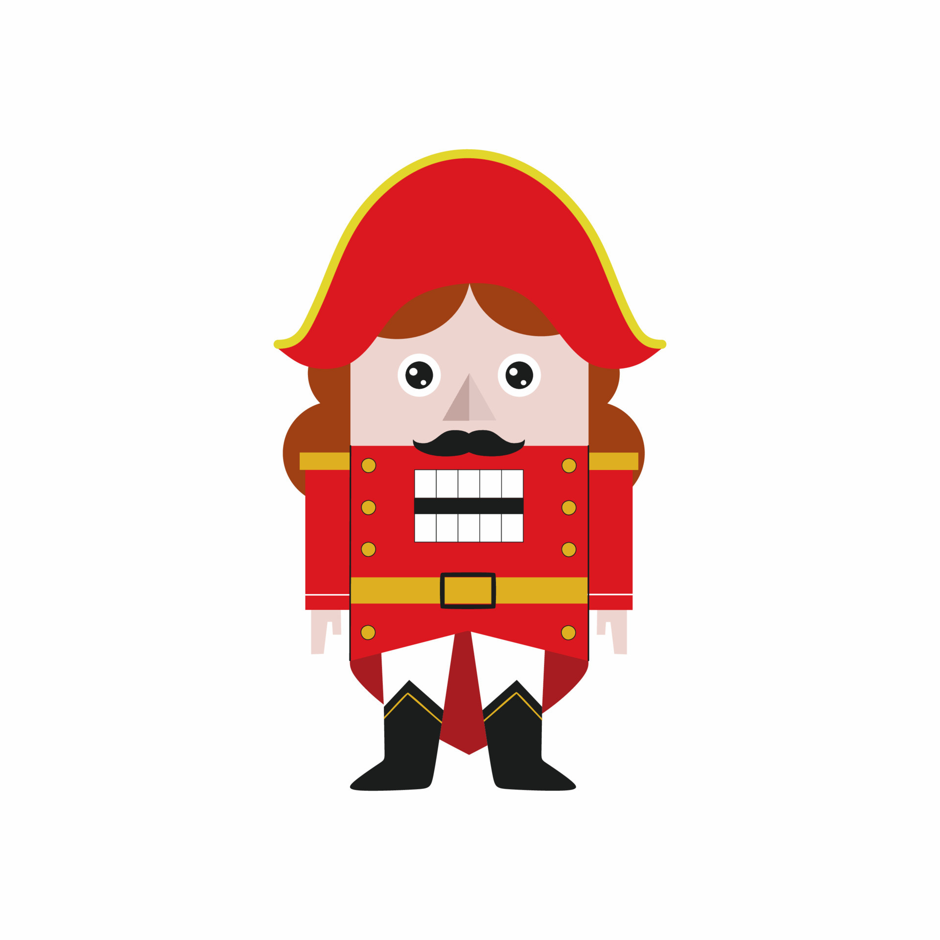 Nutcracker isolated, Fairy tale, Christmas tree, Vector art, 1920x1920 HD Phone