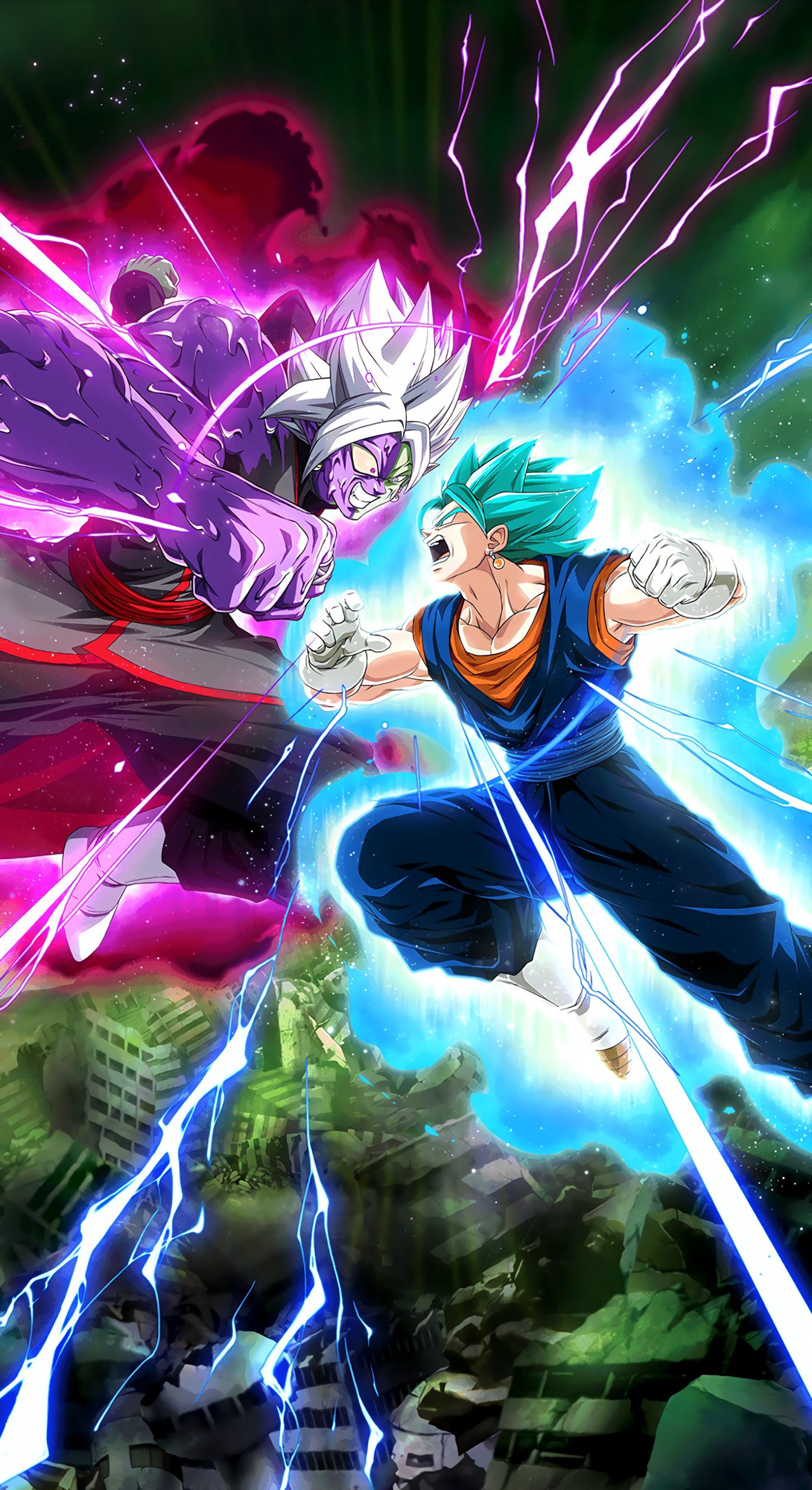 Super Saiyan Blue Vegito, Corrupted Fused Zamasu, Dragon Ball Z: Dokkan Battle, HD Phone wallpaper