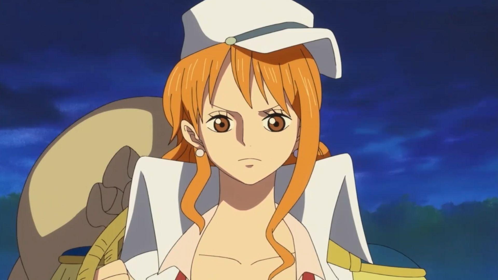 Nami, Marine officer cap, One Piece anime, Full HD Desktop wallpaper