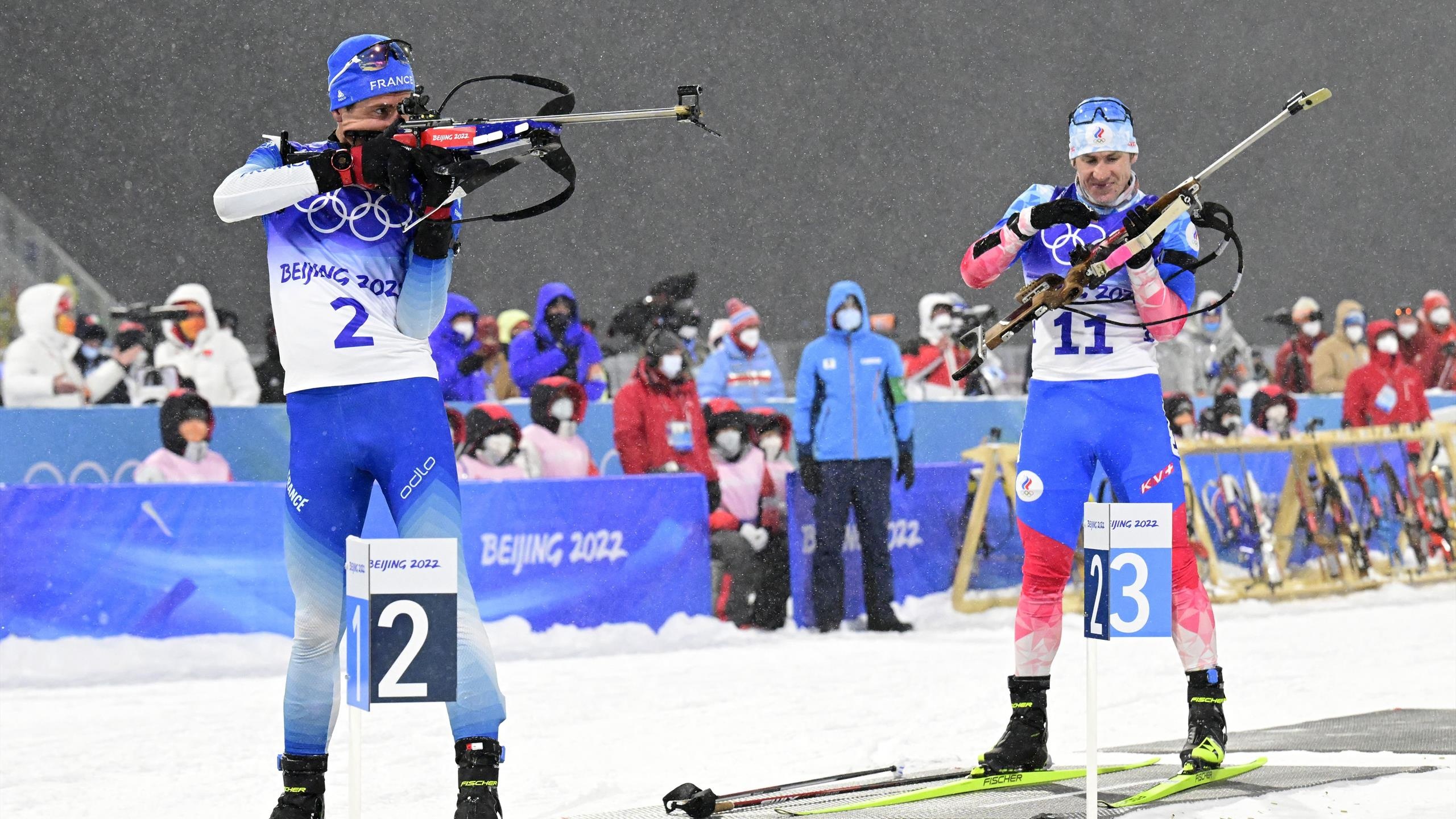 Quentin Fillon Maillet, Biathlon gold, Olympic glory, Roman Rees impressive, 2560x1440 HD Desktop