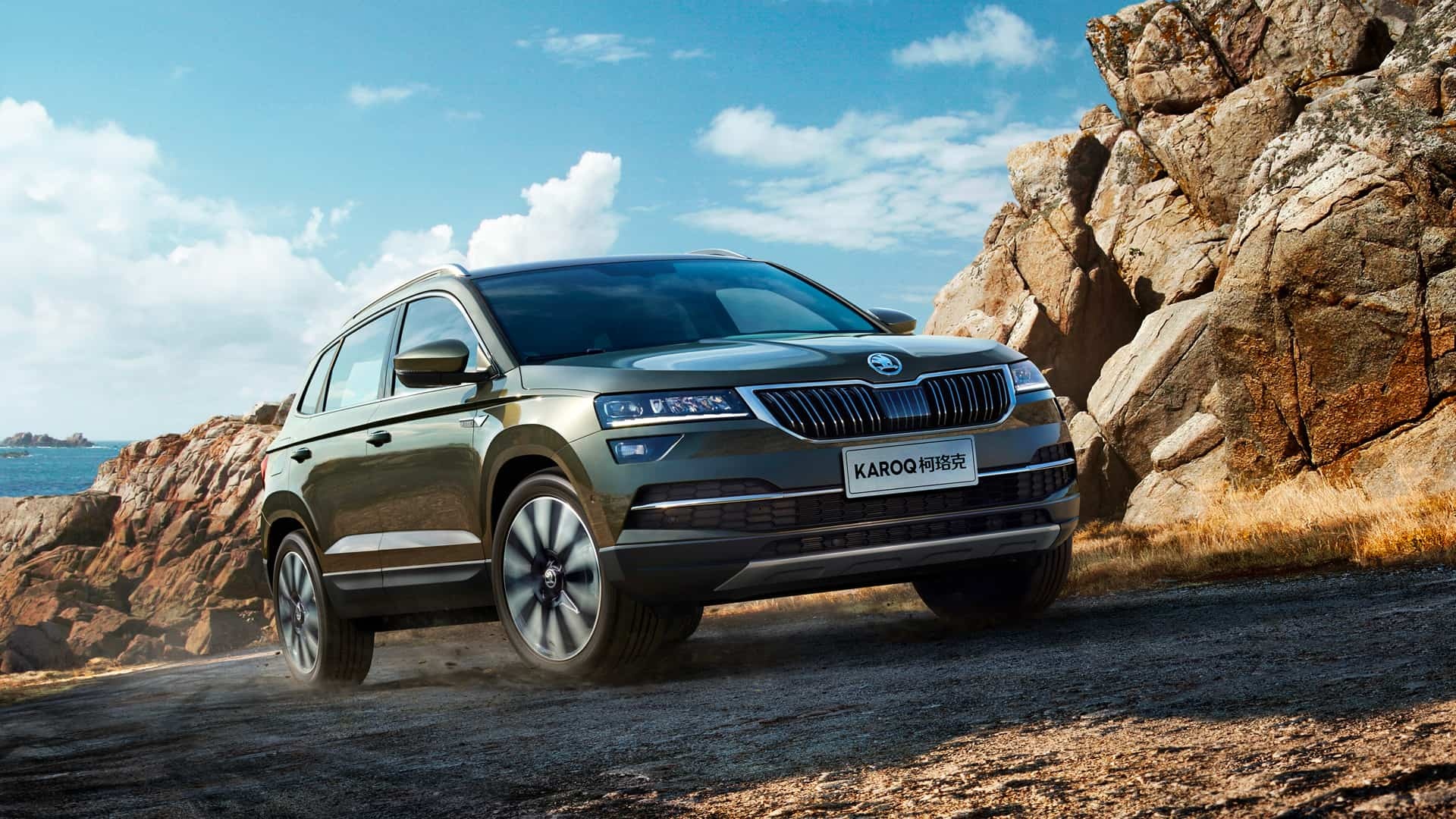 Skoda Karoq auto, Updated crossover, China version, Skoda introduced, 1920x1080 Full HD Desktop