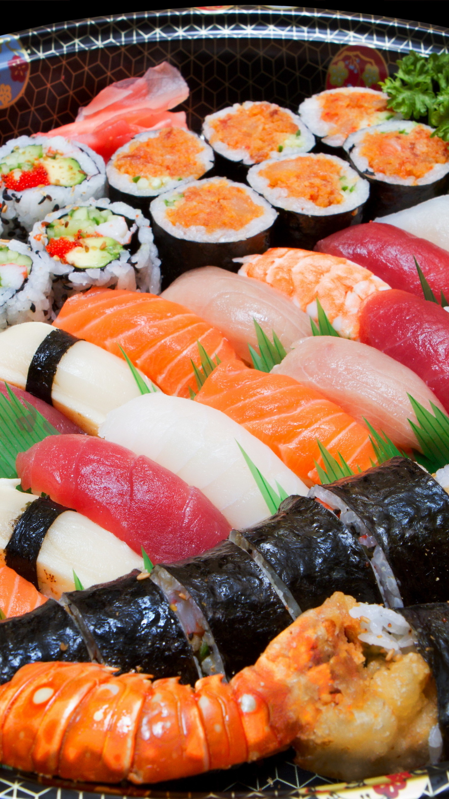 Food sushi, Appetizing cuisine, Fresh ingredients, Exquisite flavor, 1440x2560 HD Phone