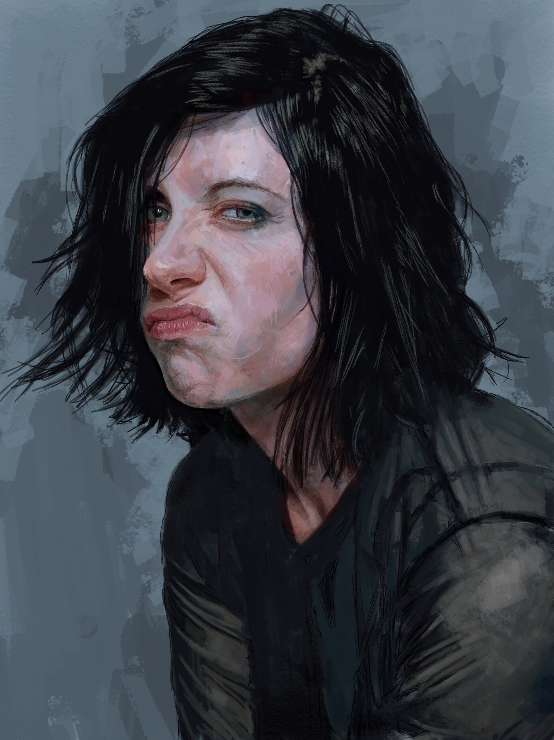 K. Flay, Artistic portrait, ArtStation artwork, Digital creativity, 1920x2570 HD Phone